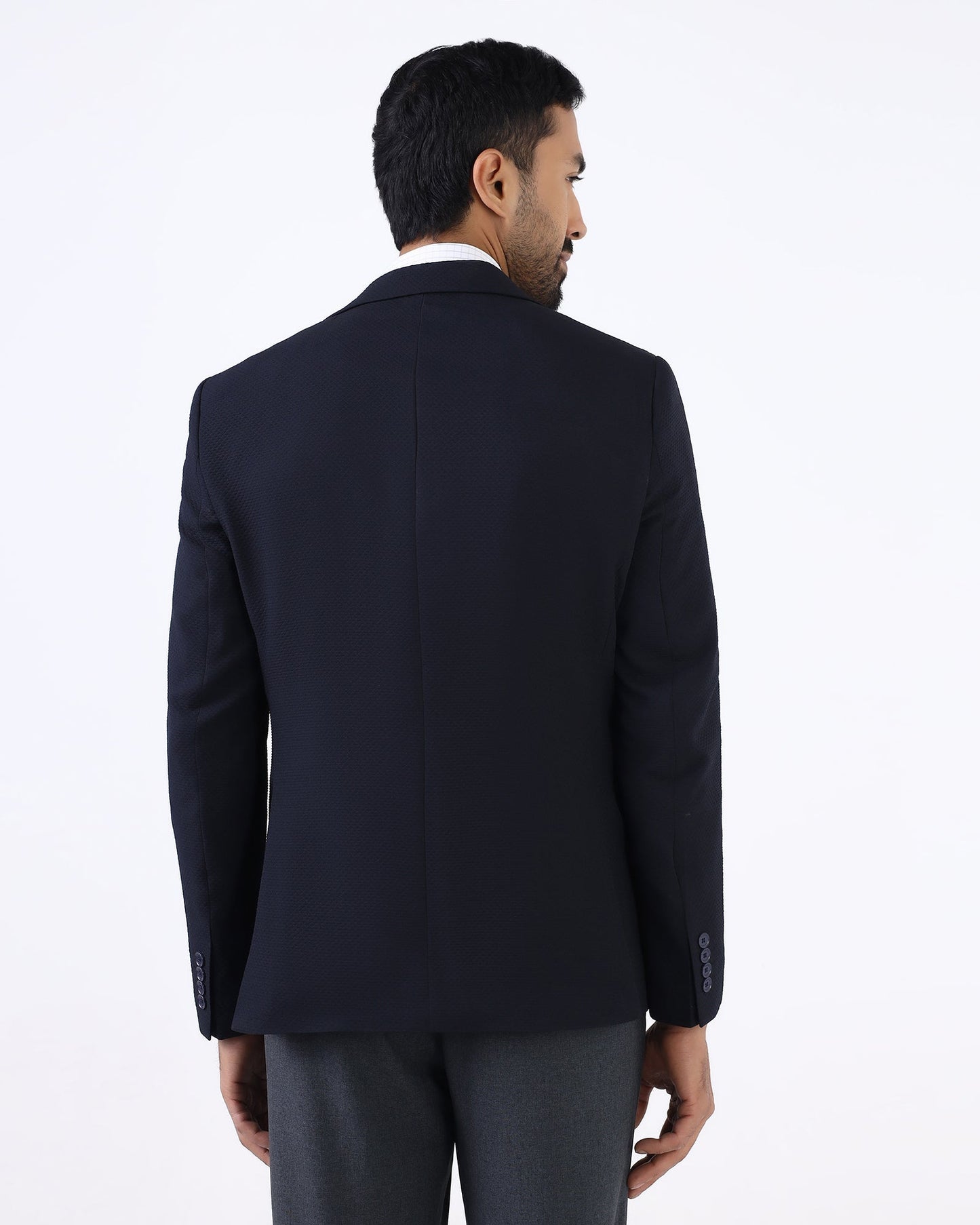 Navy Textured Blazer - Cano