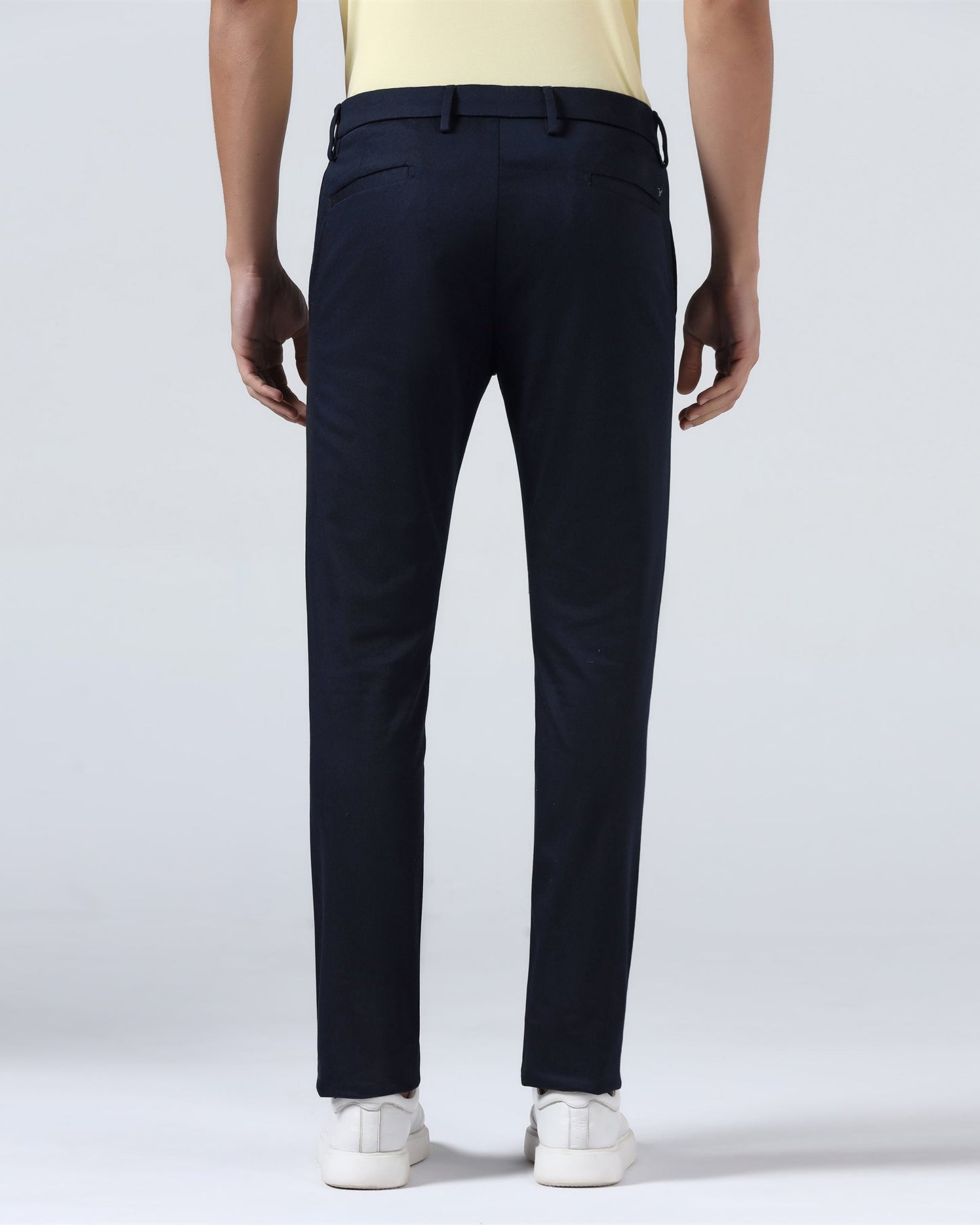 Navy Textured Khakis - Aurea