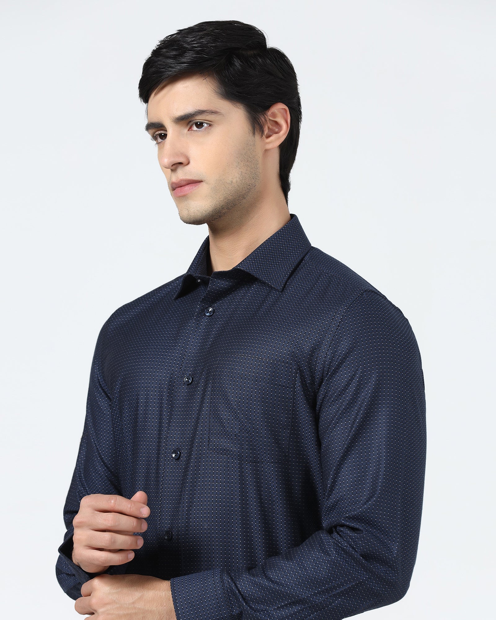Navy Textured Shirt - Atlas