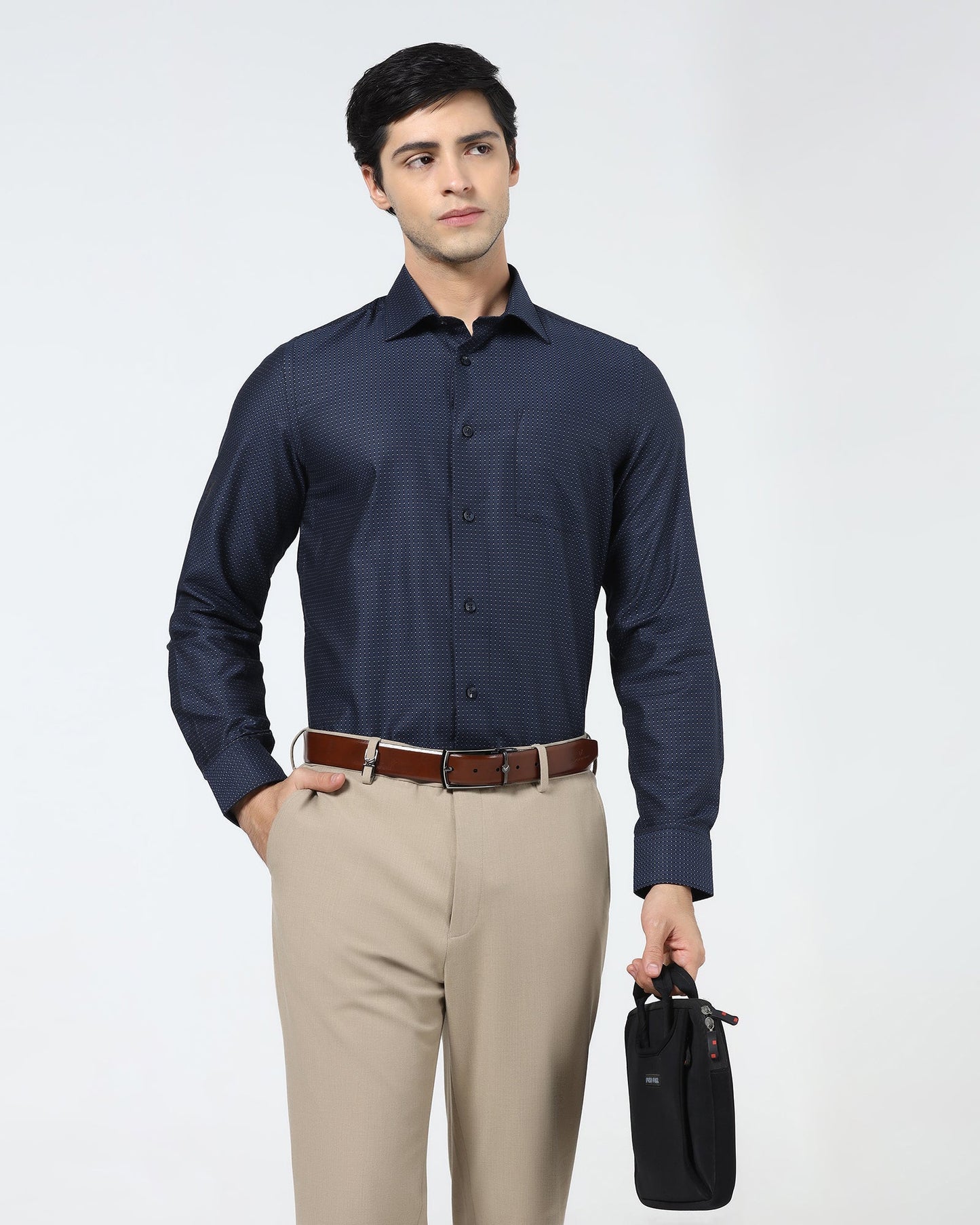 Navy Textured Shirt - Atlas