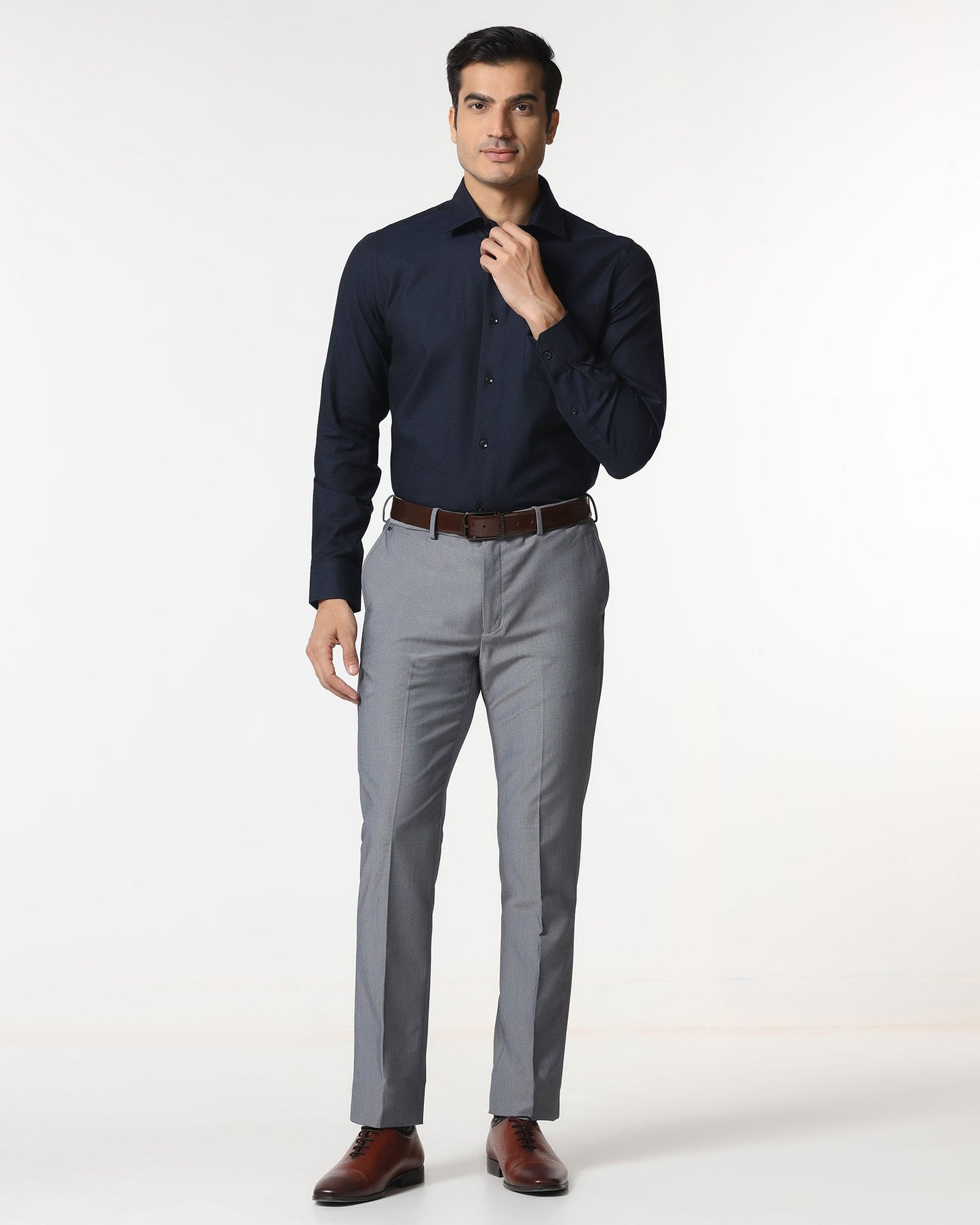 Navy Textured Shirt - Robin