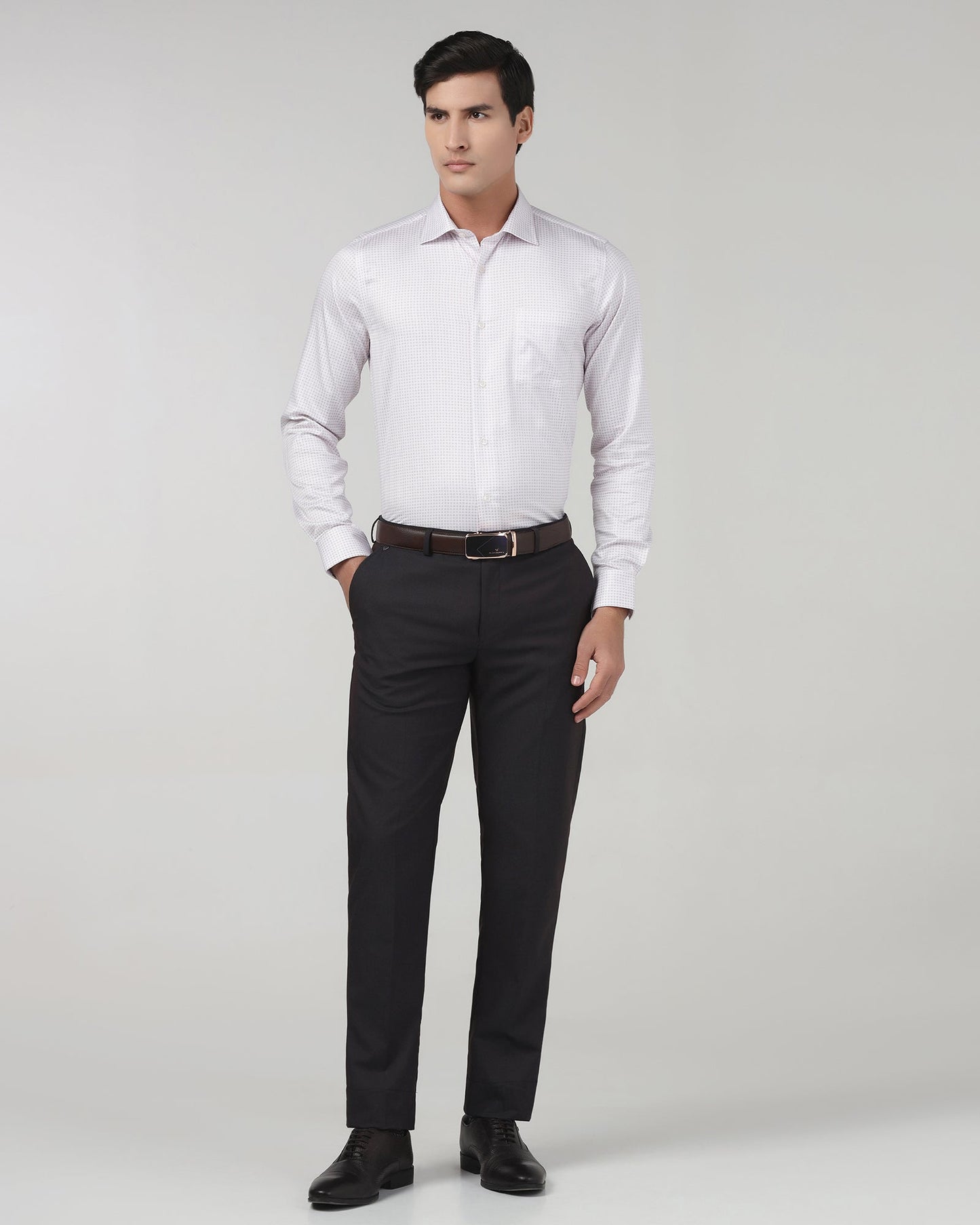Navy Textured Trouser - Bran