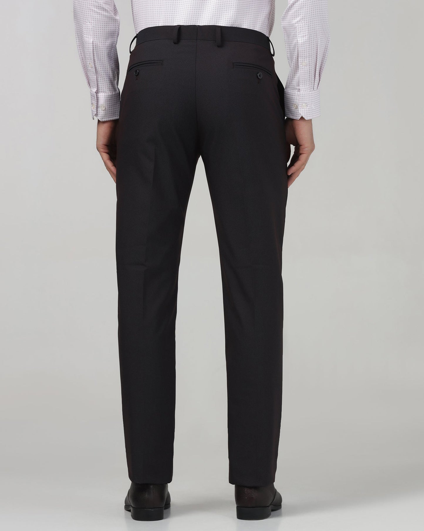 Navy Textured Trouser - Bran