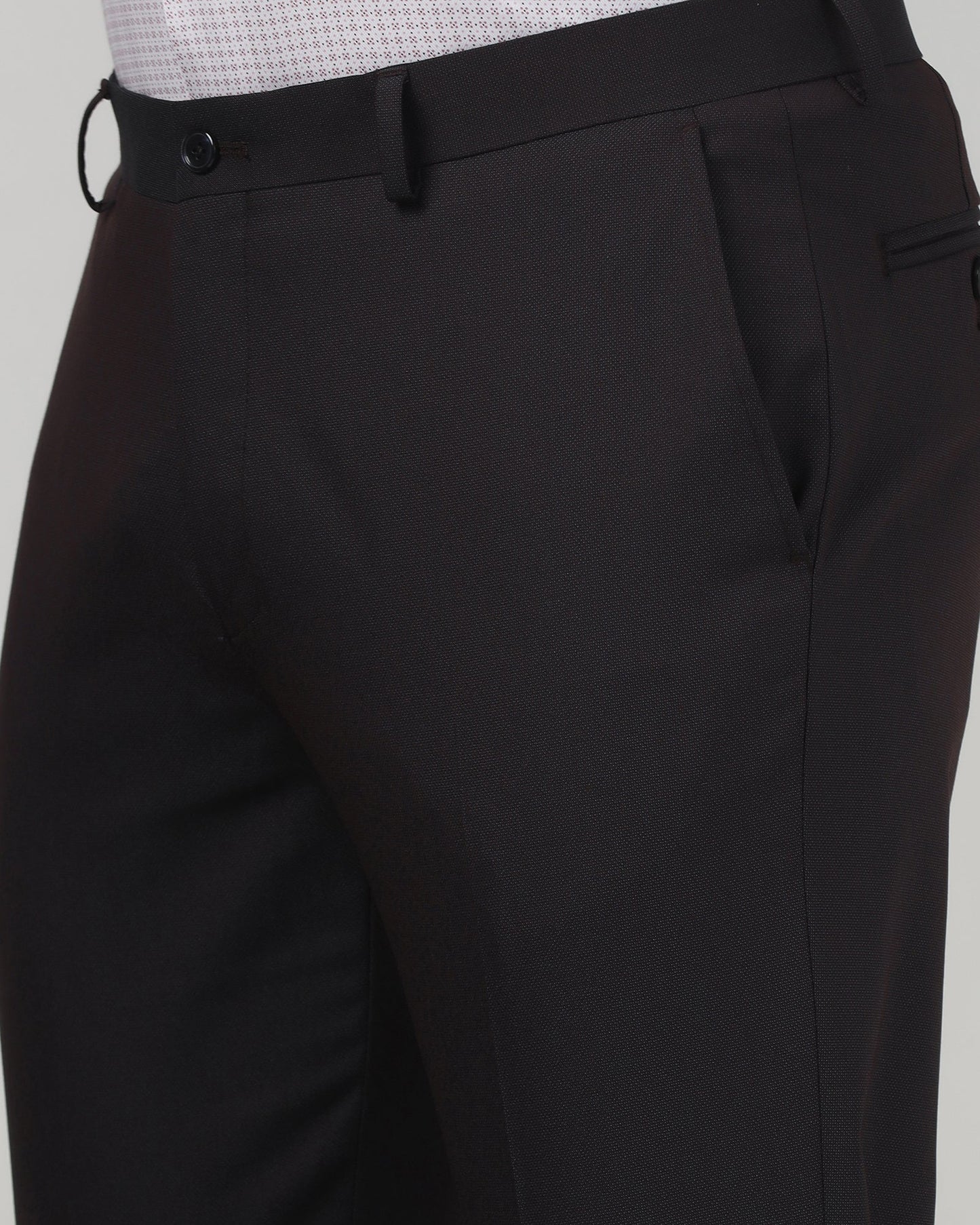 Navy Textured Trouser - Bran