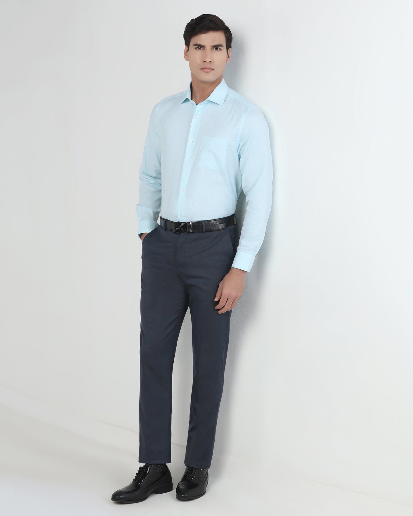 Navy Textured Trouser - Kylian