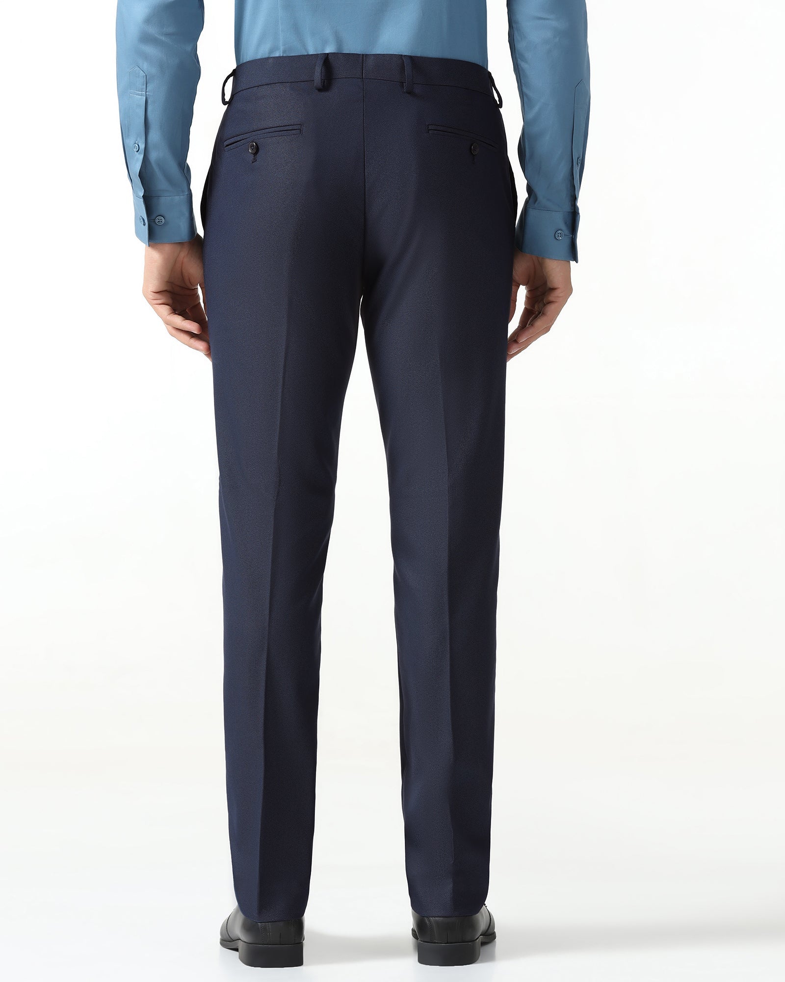 Navy Textured Trouser - Monk
