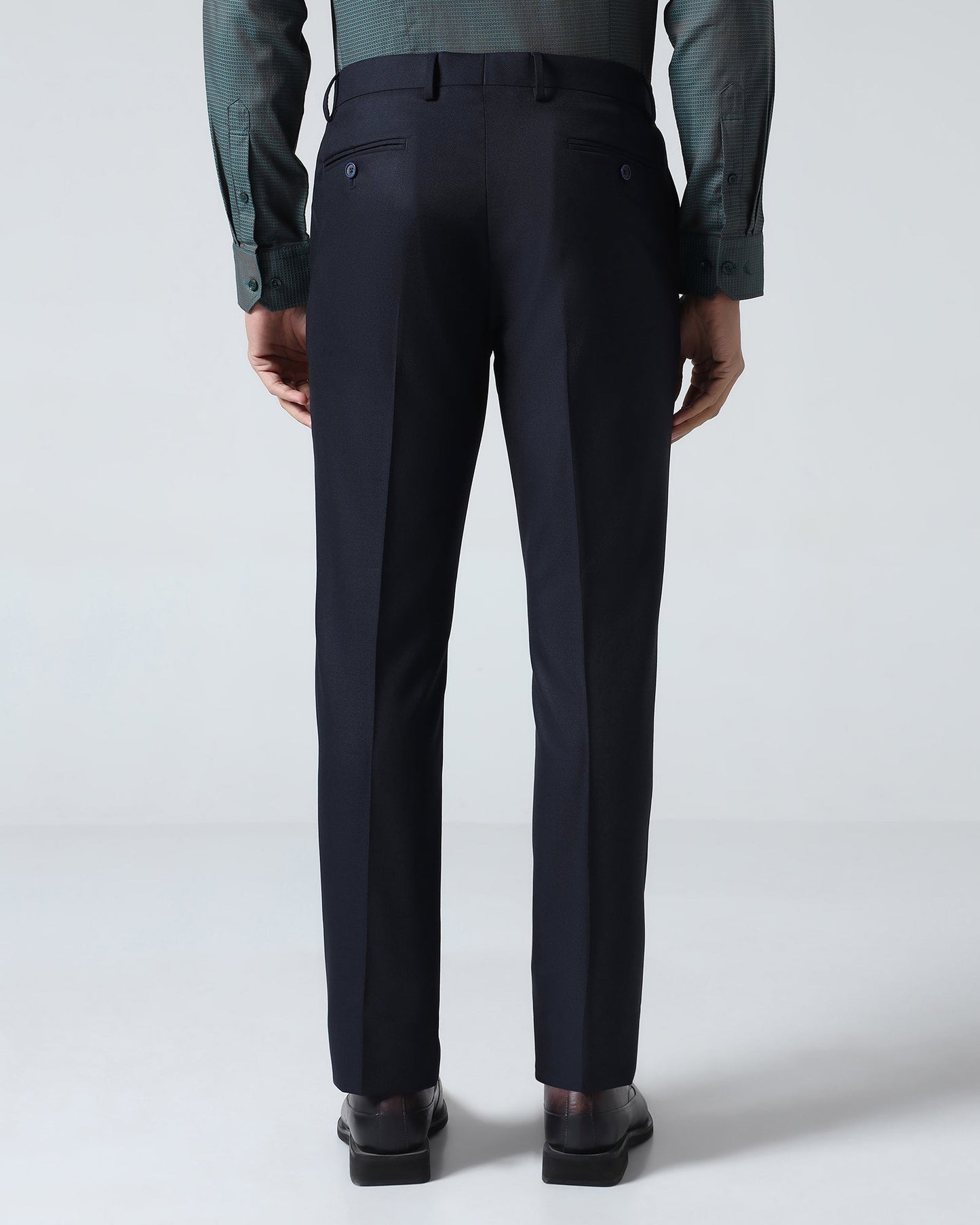 Navy Textured Trouser - Peroni