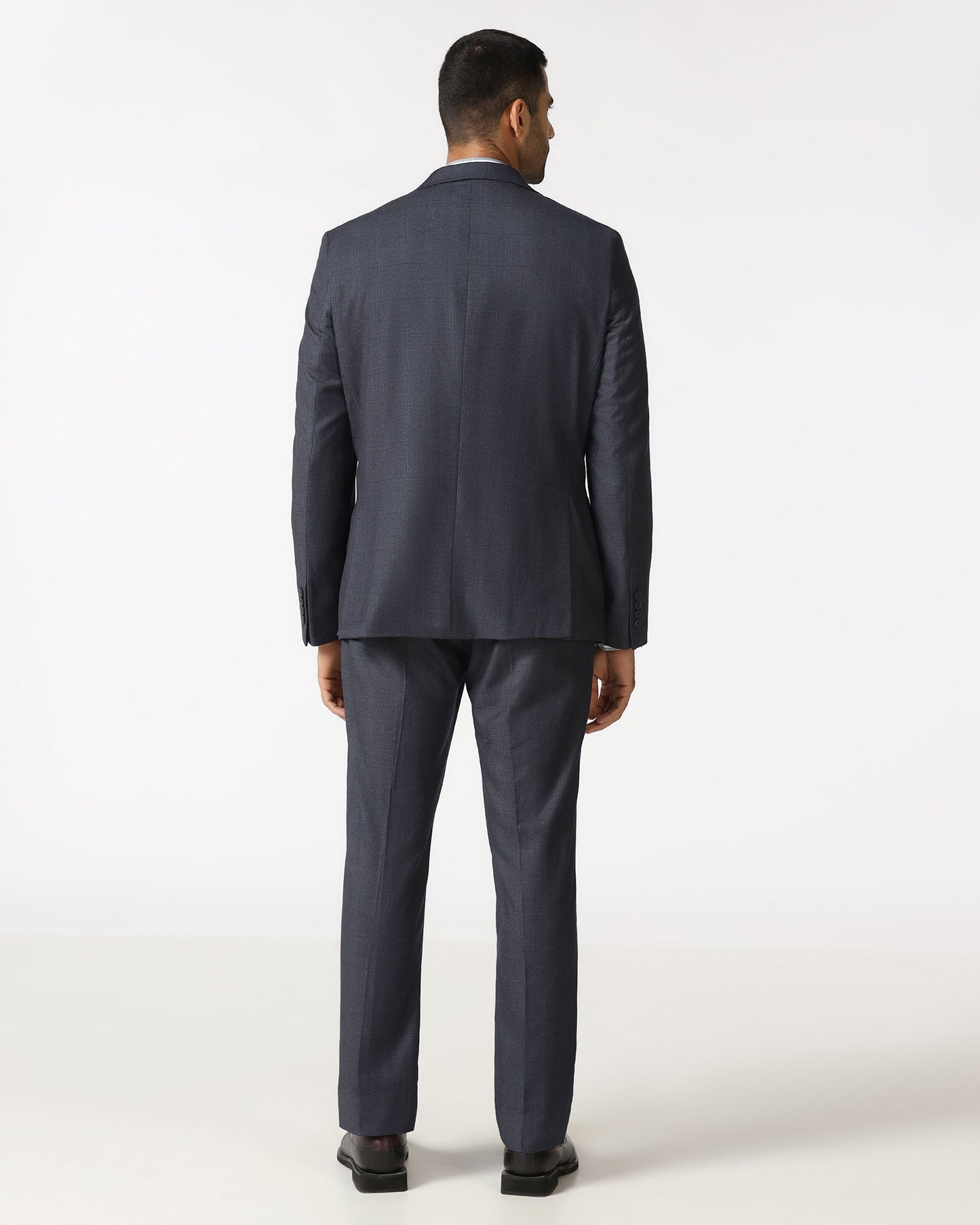 Navy Two Piece Check Suit - Donet