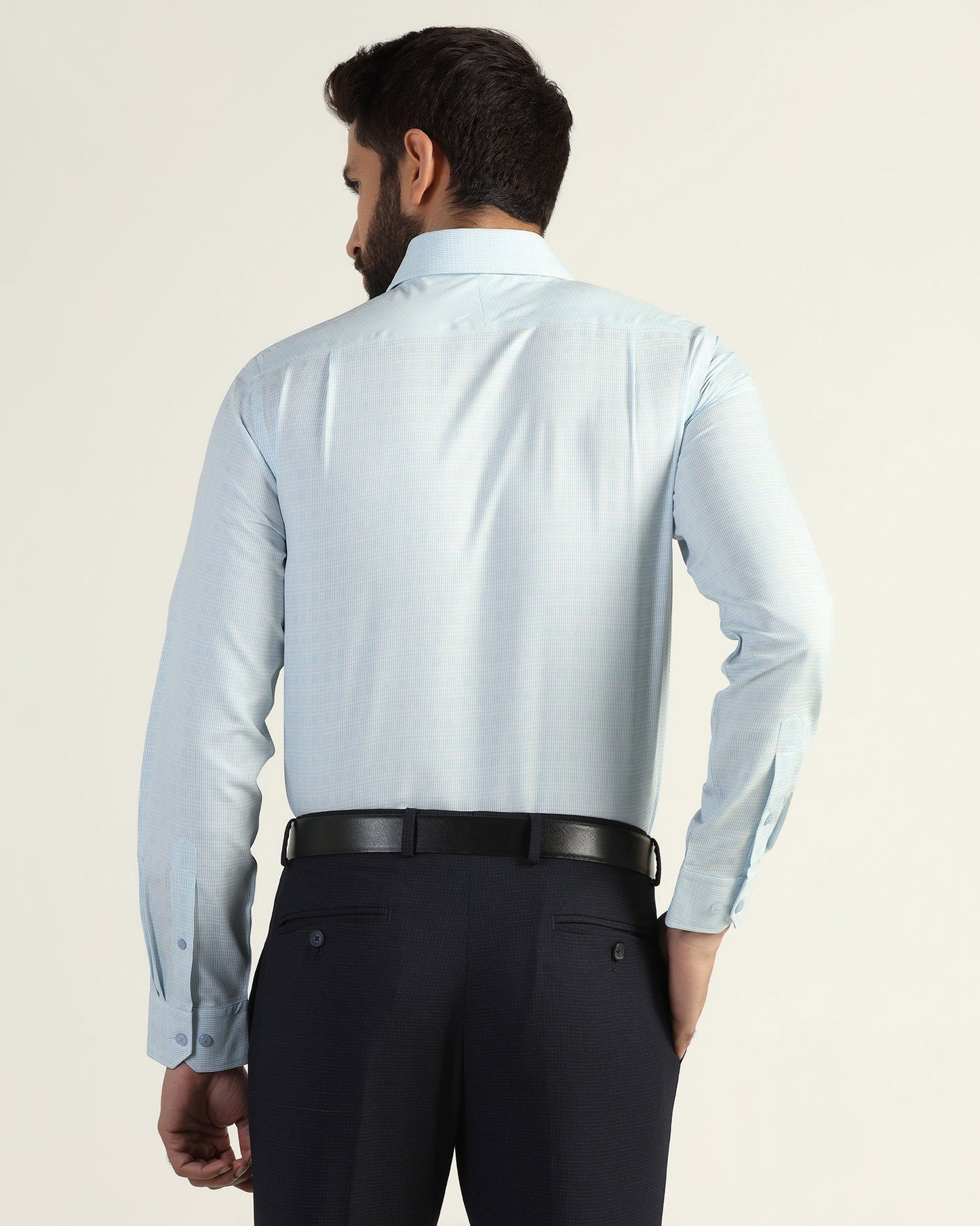 Non Iron Formal Ice Blue Textured Shirt - Wynn