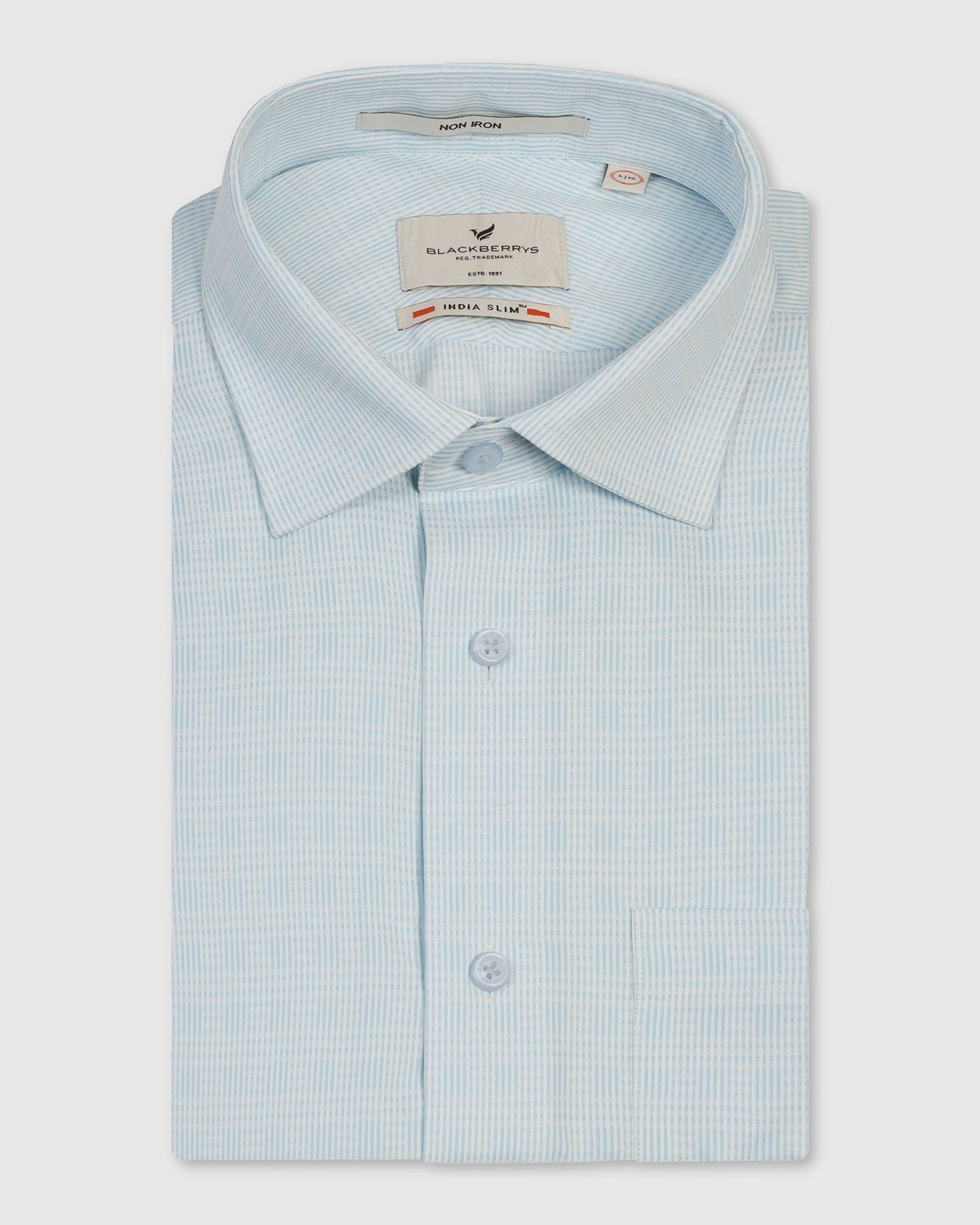 Non Iron Formal Ice Blue Textured Shirt - Wynn