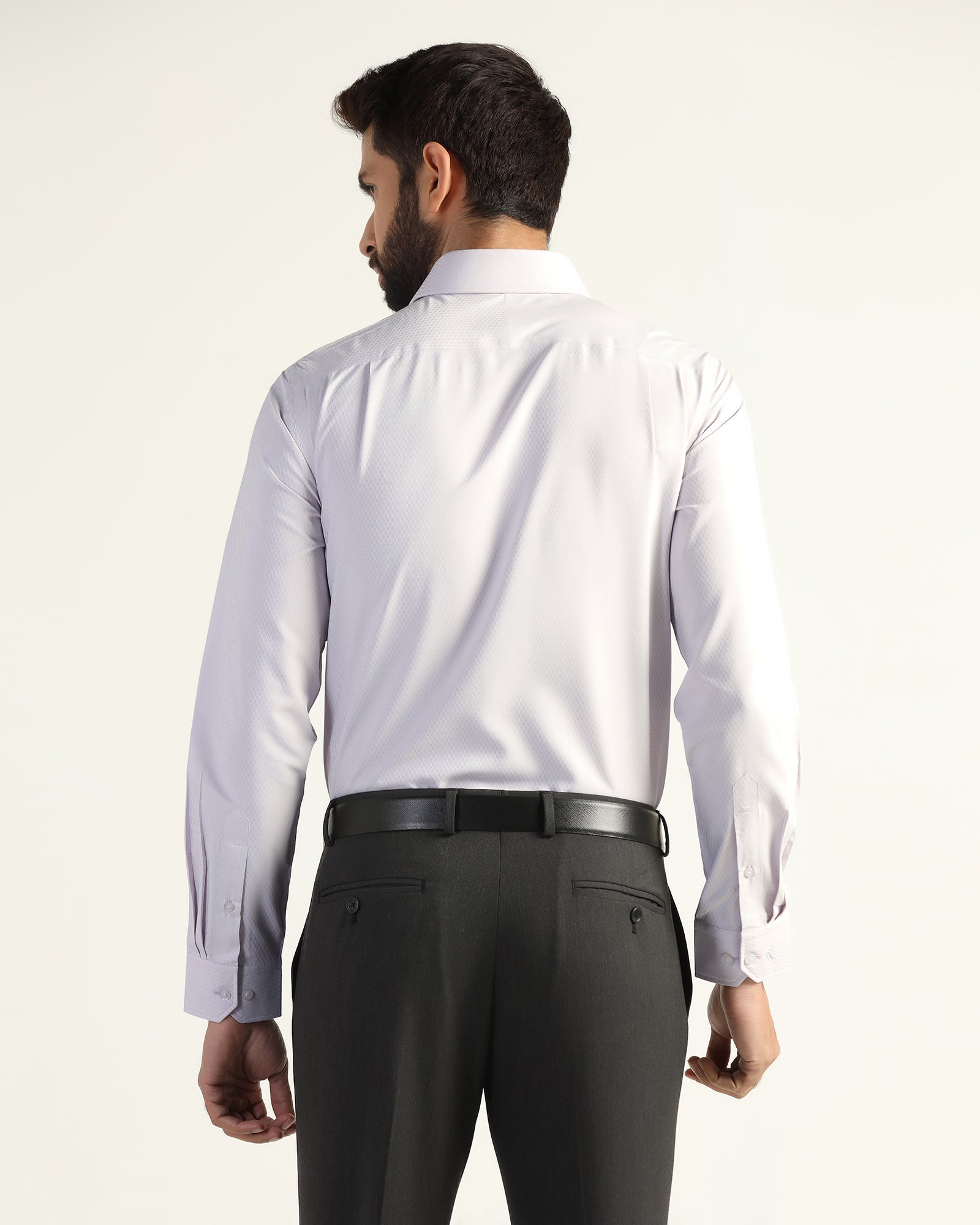 Non Iron Formal Lavender Textured Shirt - Wren