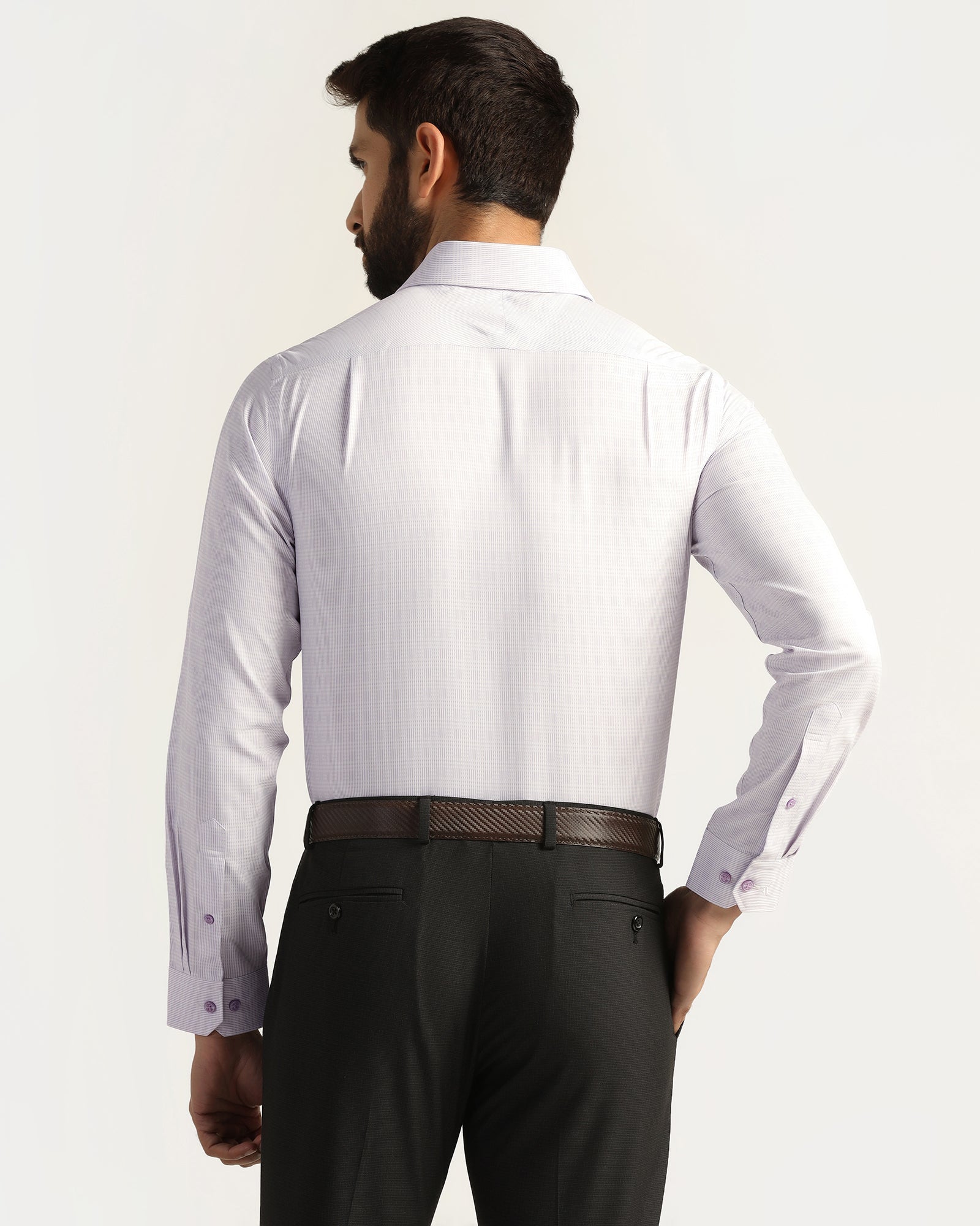 Non Iron Formal Lavender Textured Shirt - Wynn