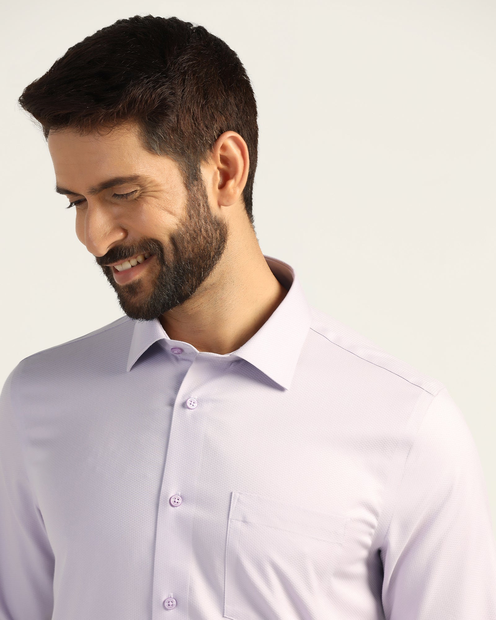 Non Iron Formal Lilac Textured Shirt - Bridge