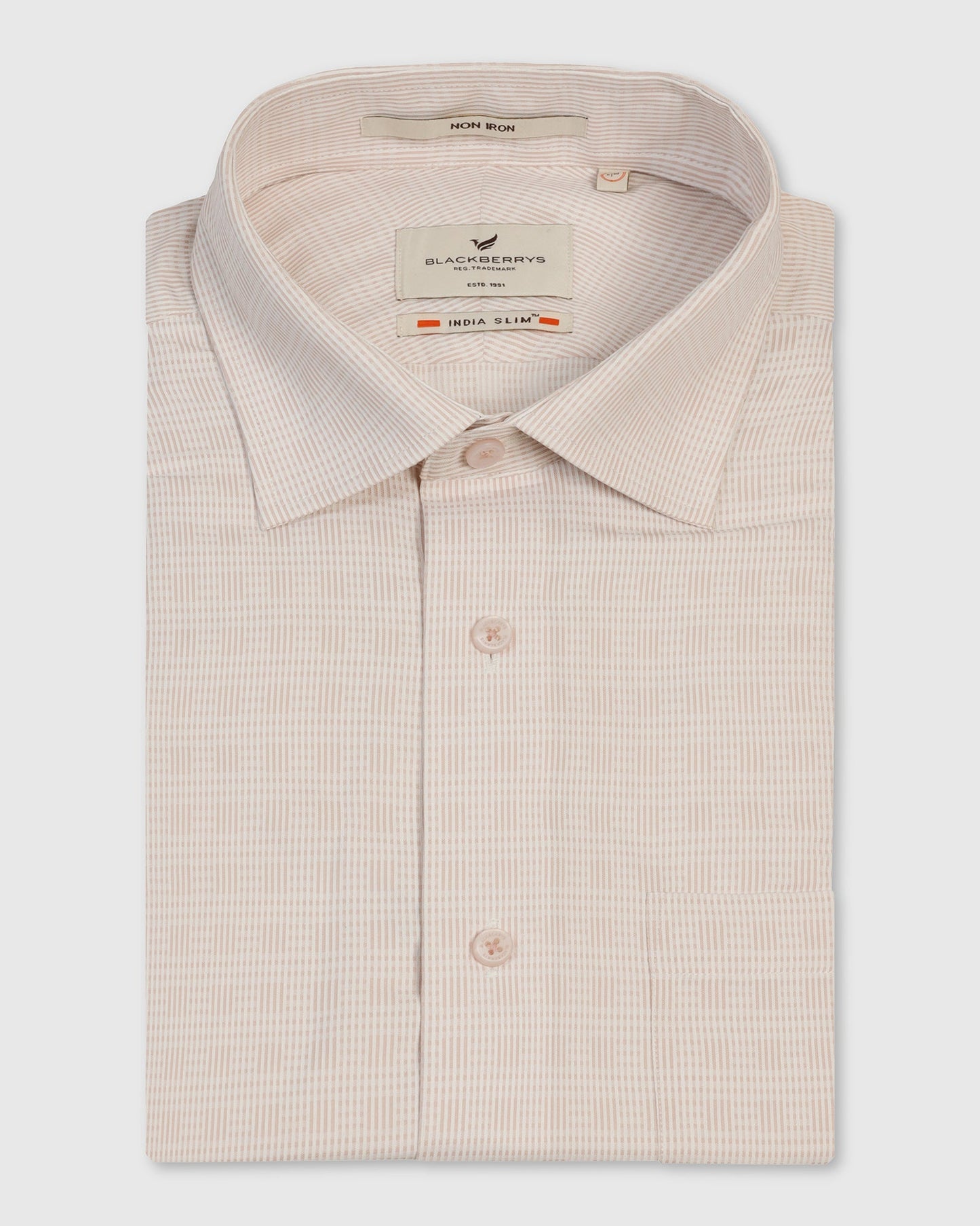 Non Iron Formal Peach Textured Shirt - Wynn
