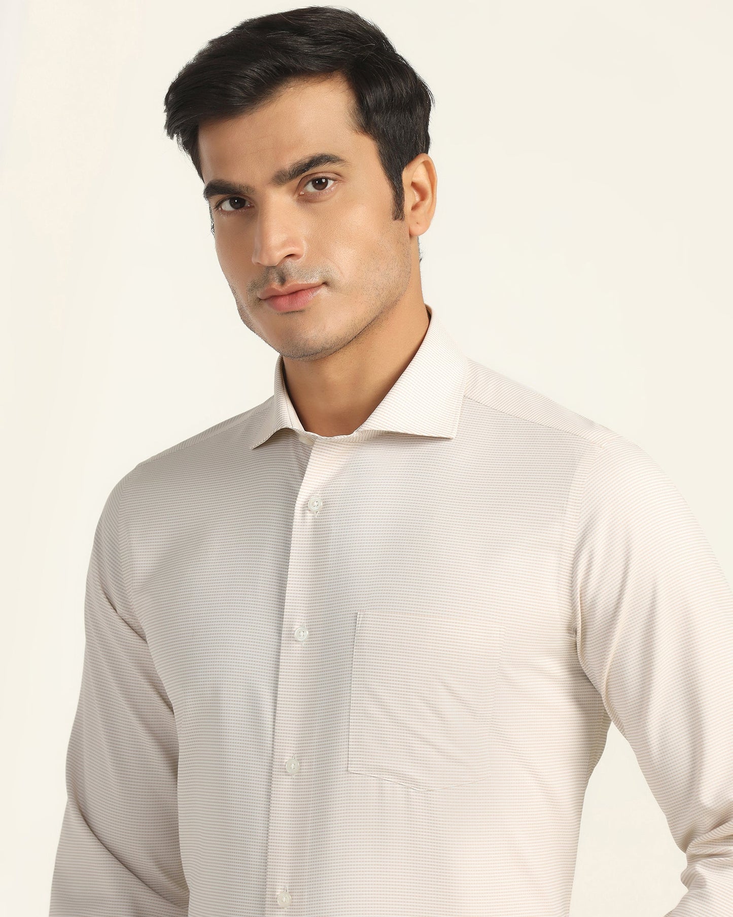 Non Iron Formal Yellow Textured Shirt - Wise