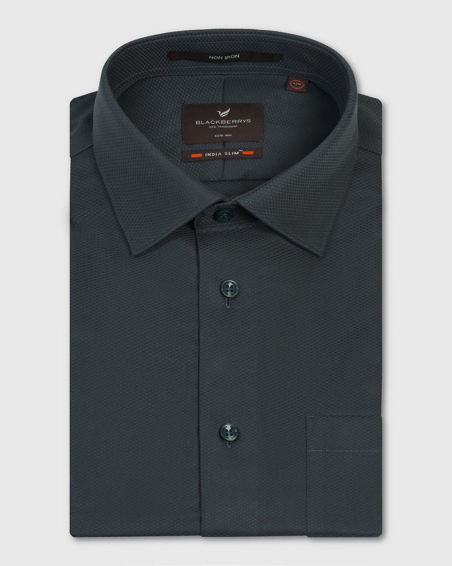Non Iron Formal Dark Green Solid Shirt - P31