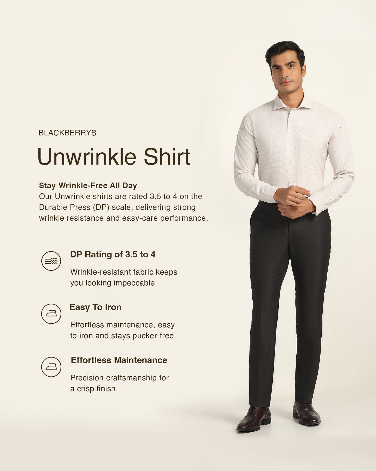Non Iron Formal Yellow Textured Shirt - Wise