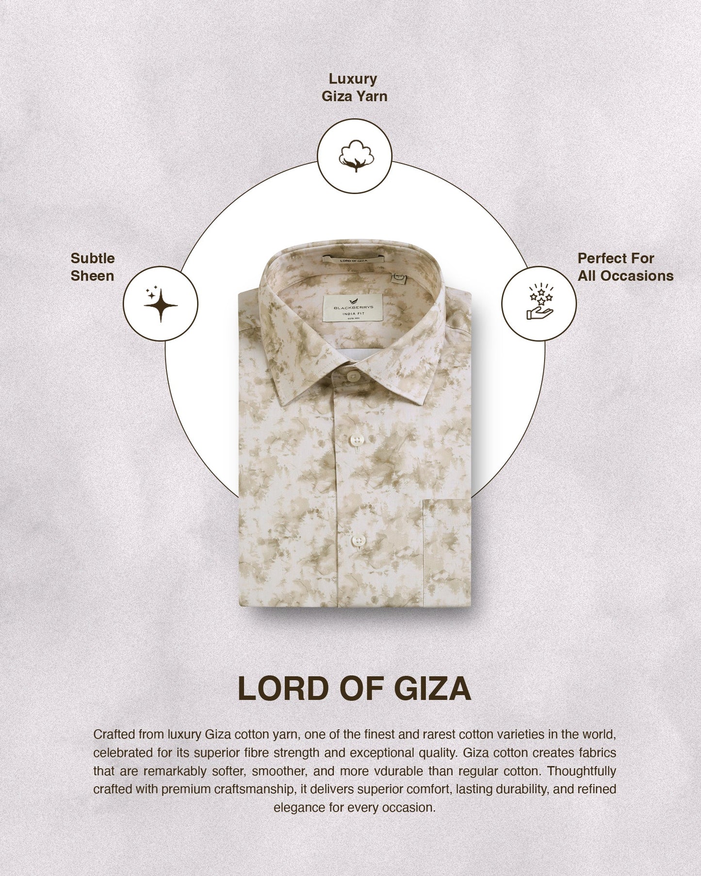 Ochre Abstract Printed Shirt - Piano