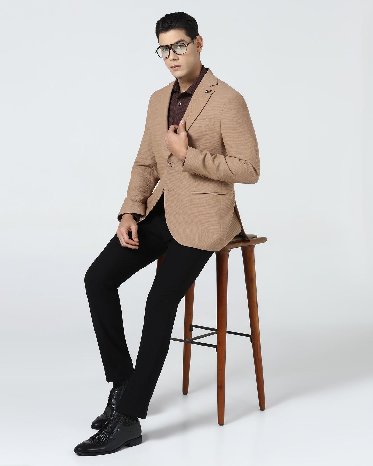 Ochre Textured Blazer - Nico