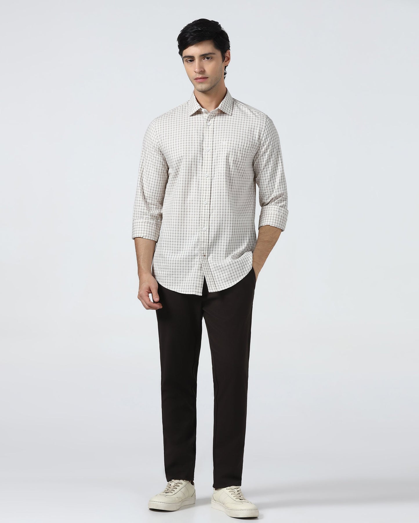 Off White Check Shirt - Nusa