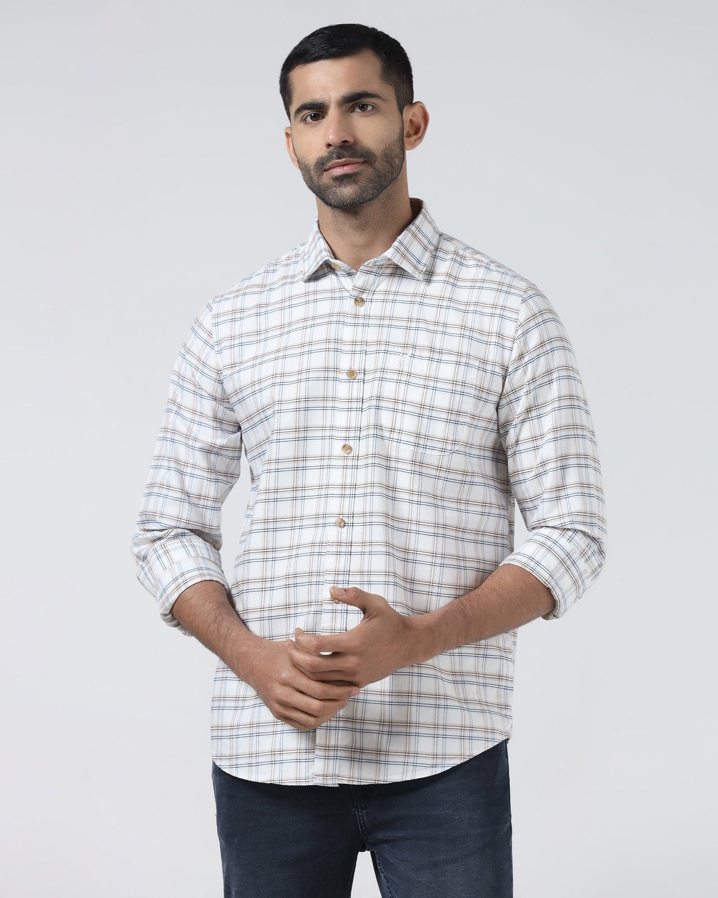 Off White Check Shirt - Valento