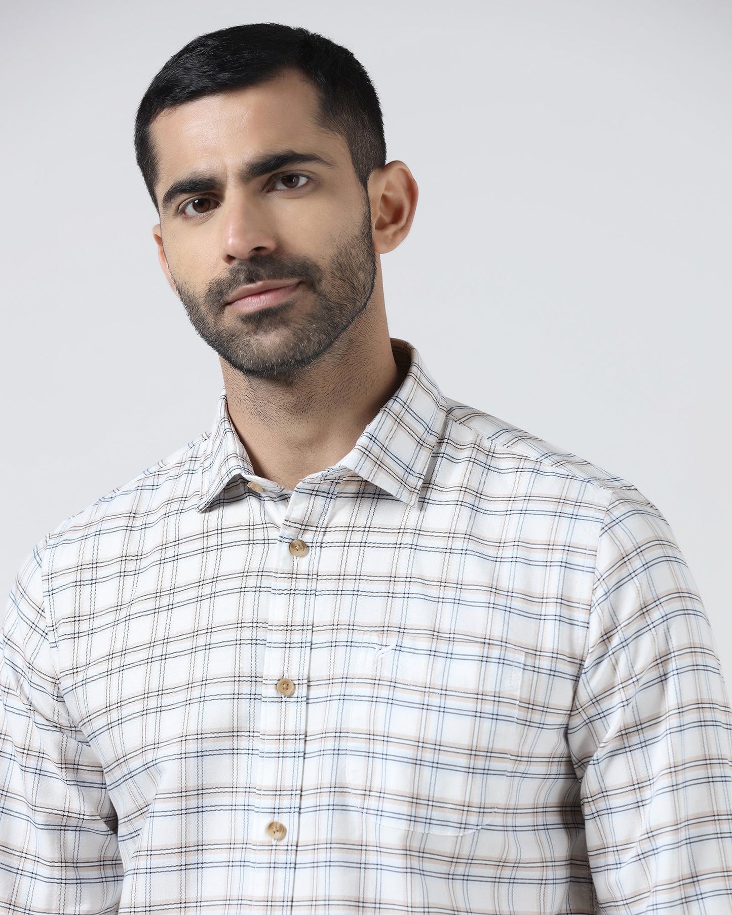 Off White Check Shirt - Valento