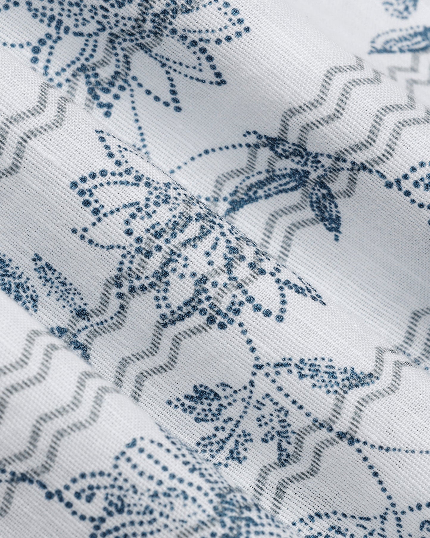 Off White Half Sleeve Linen Printed Shirt - Alvino
