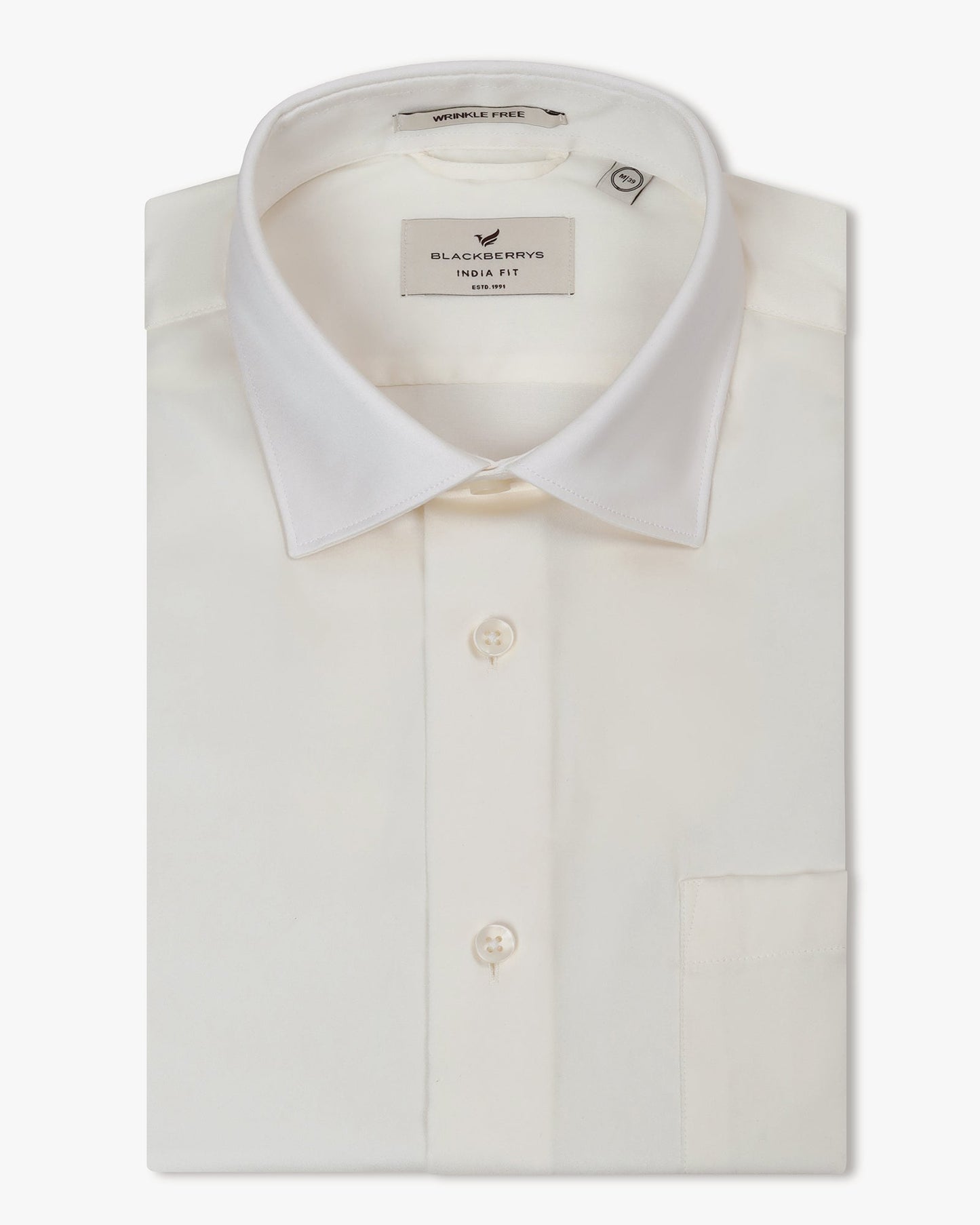 Off White Unwrinkle Solid Shirt - Sylvia