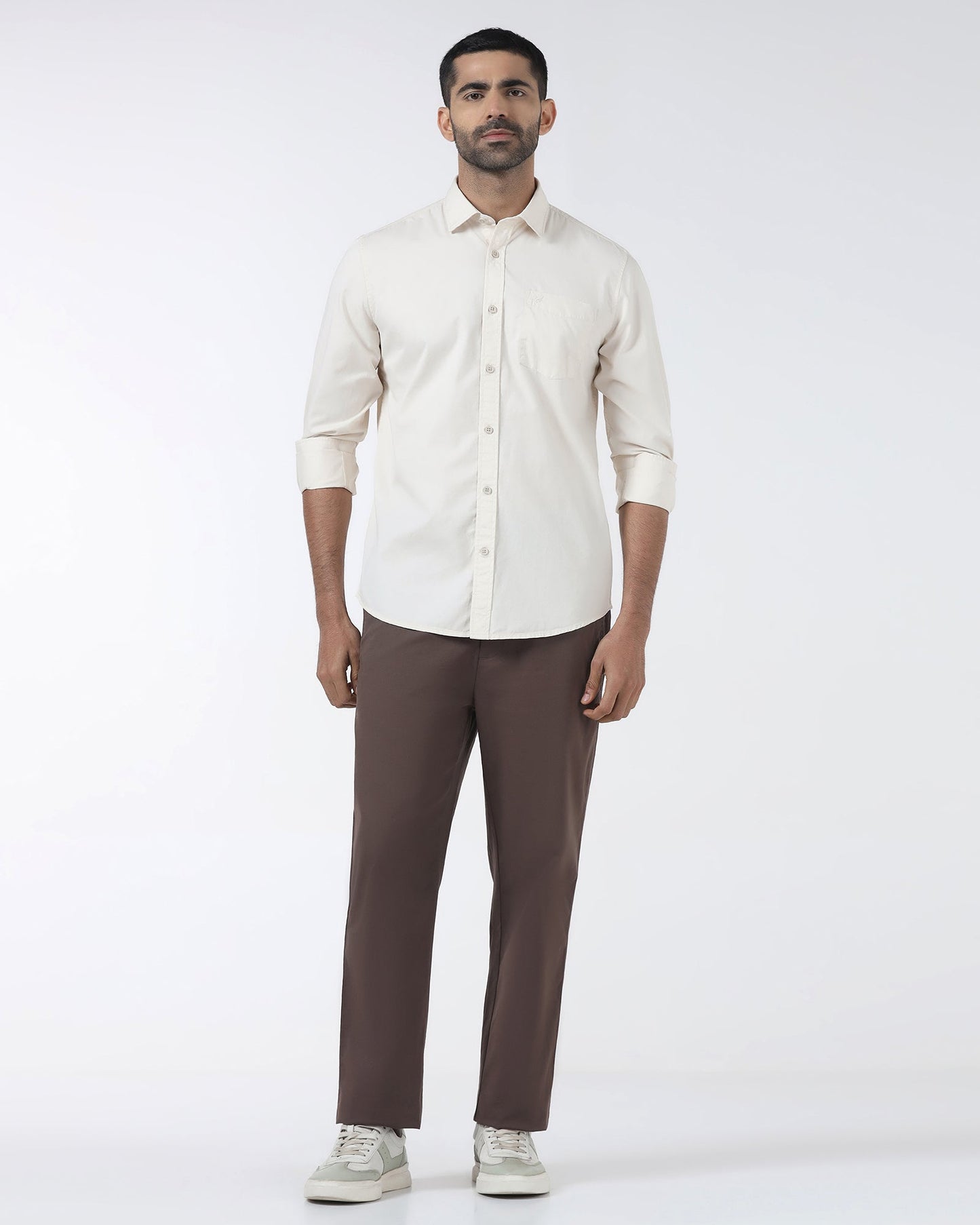 Off White Solid Shirt - Zento