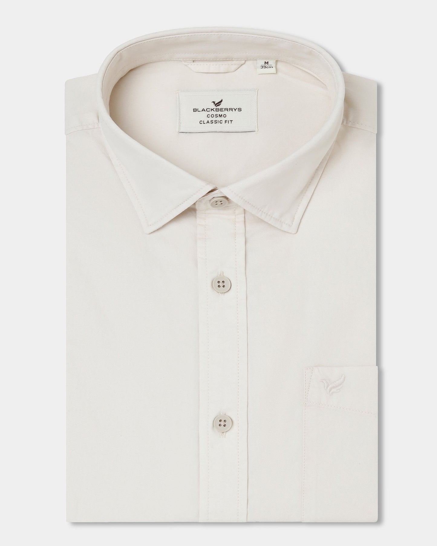 Off White Solid Shirt - Zento
