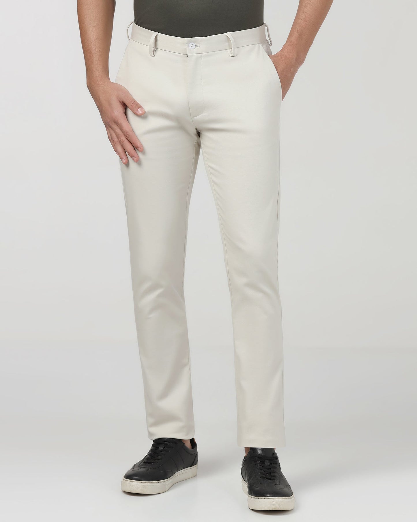 Off White Textured Khakis - Ibis
