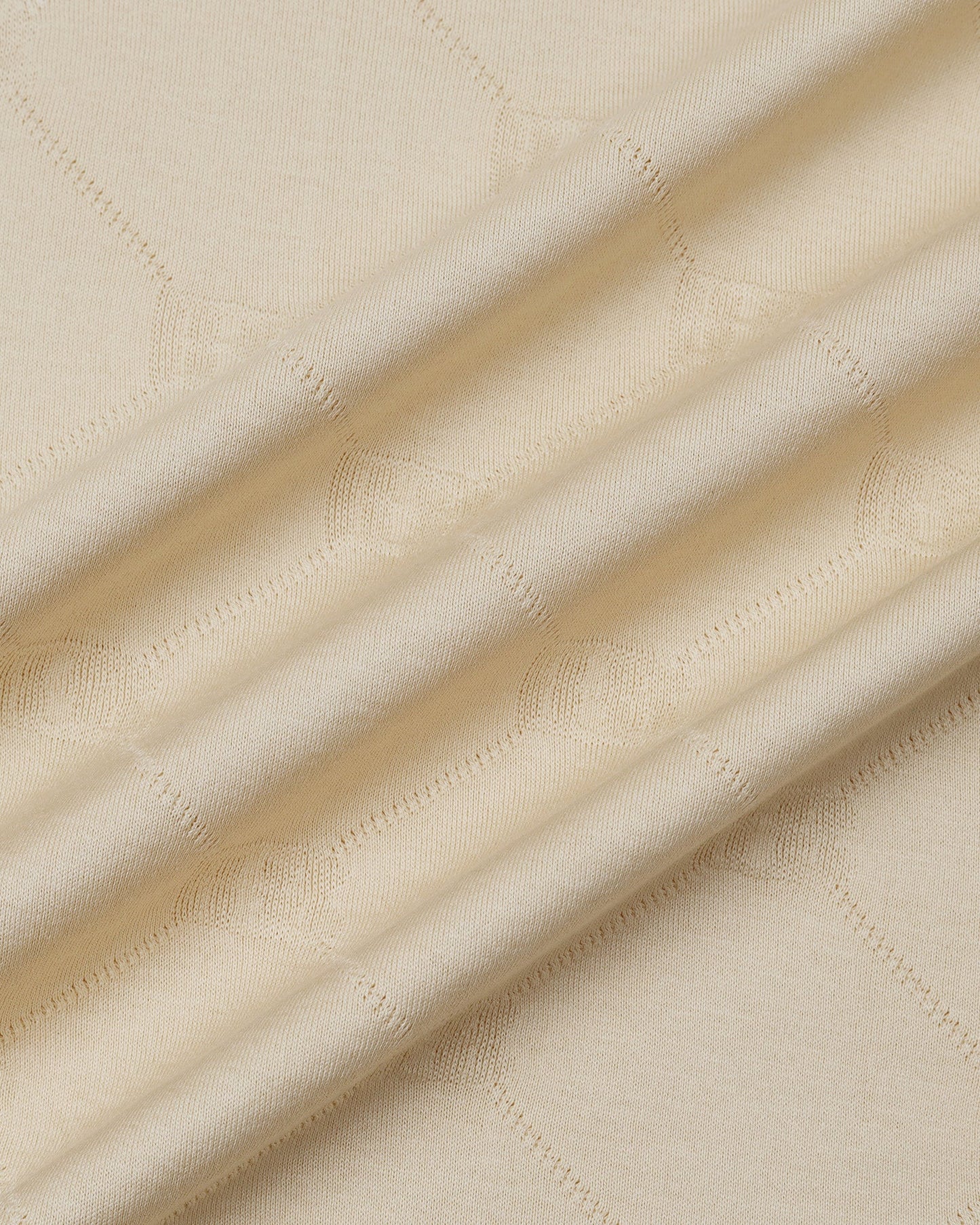 Off White Textured Polo - Full
