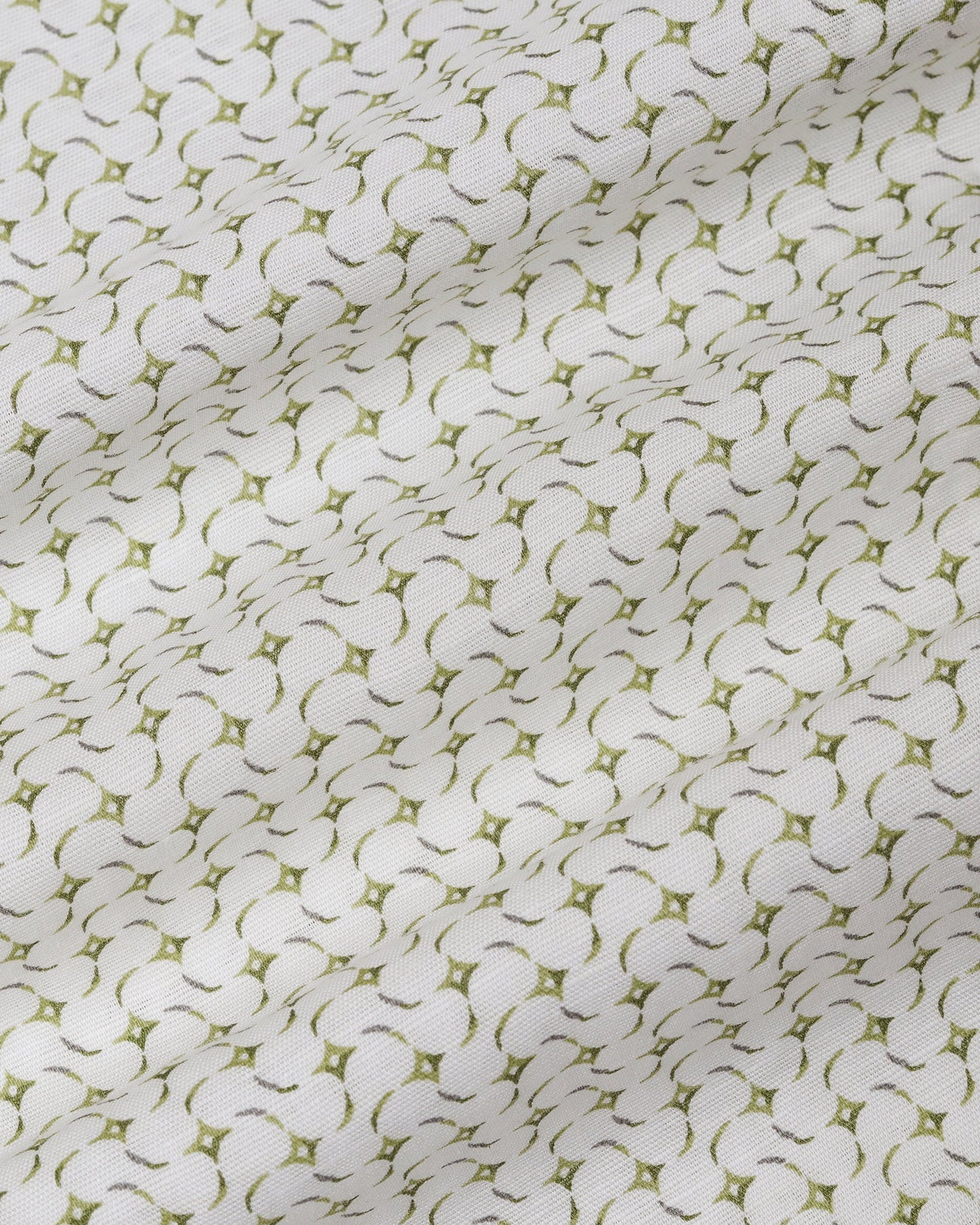 Olive Linen Printed Shirt - Silvano