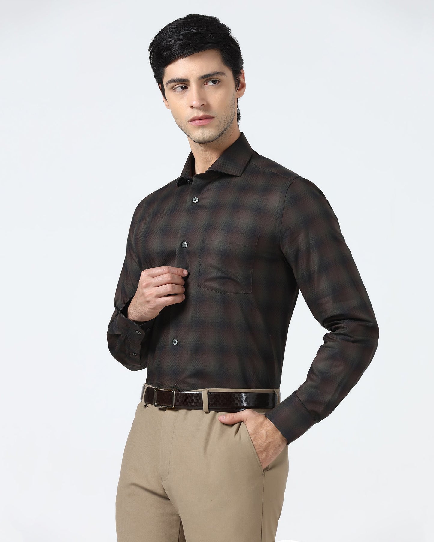 Olive Check Shirt - Perkin