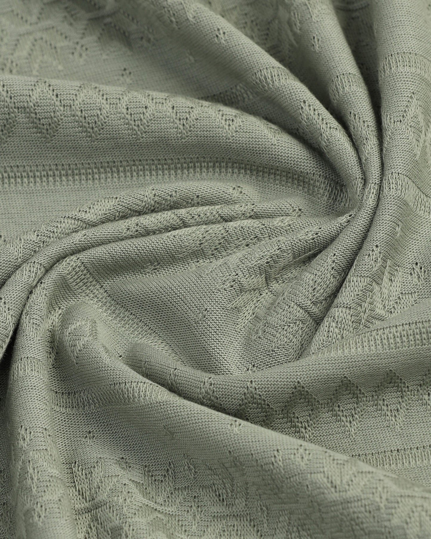 Olive Crew Neck Textured T-Shirt - Lep