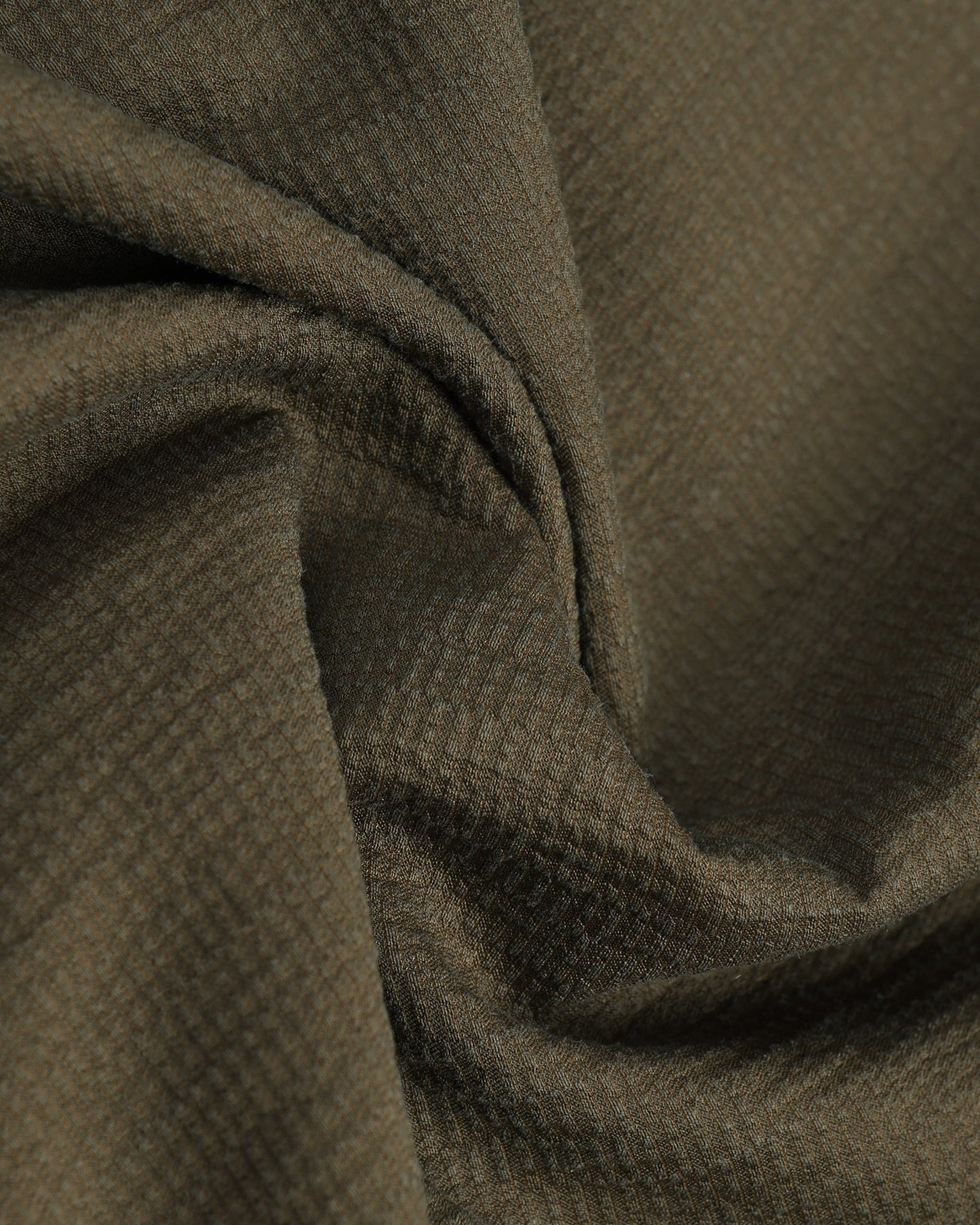Olive Half Sleeve Textured Shirt - Cremon