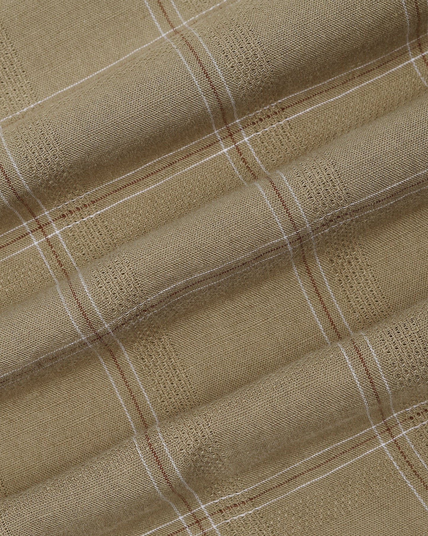 Olive Linen Check Shirt - Moben