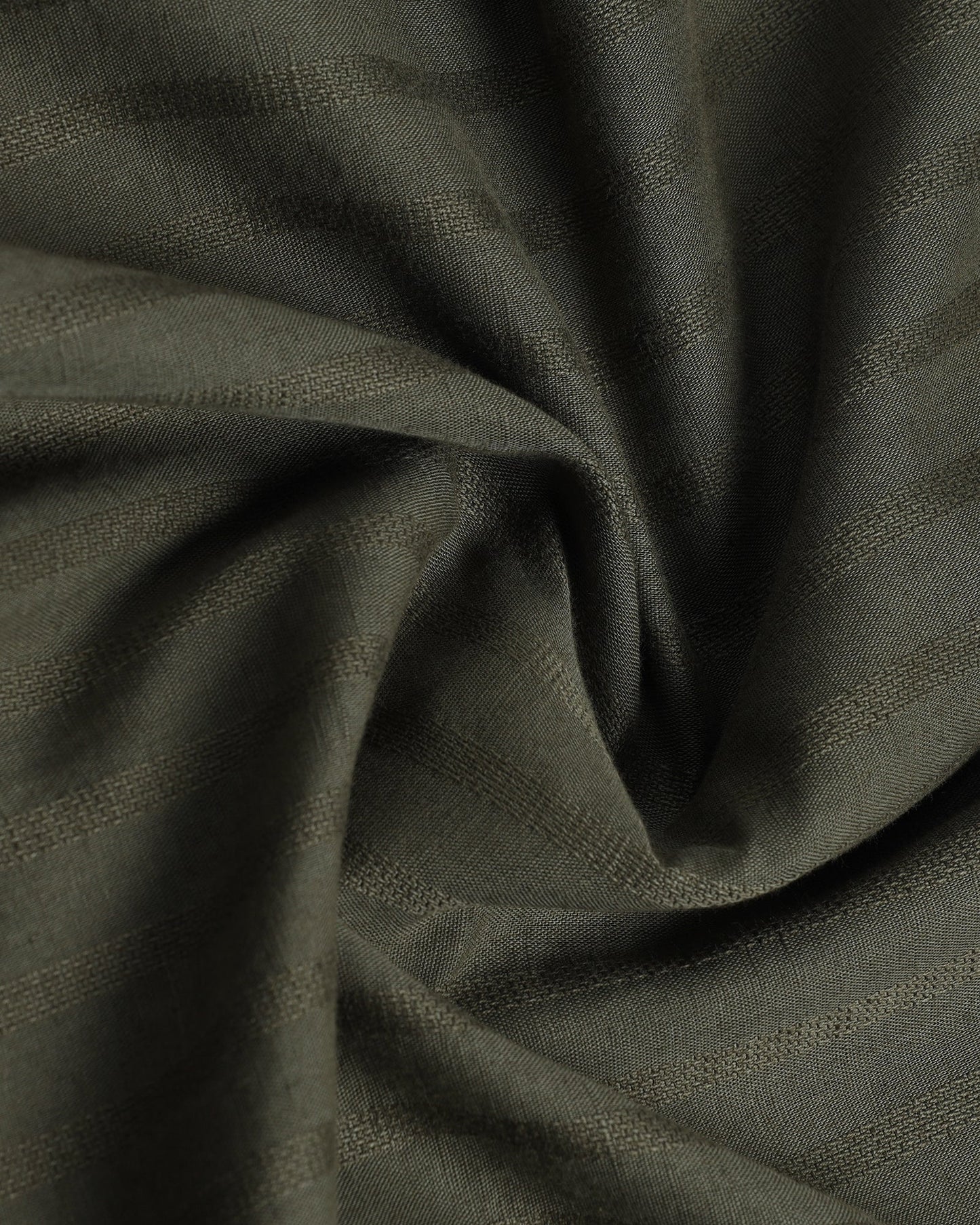 Olive Half Sleeve Linen Stripe Shirt - Sanhok