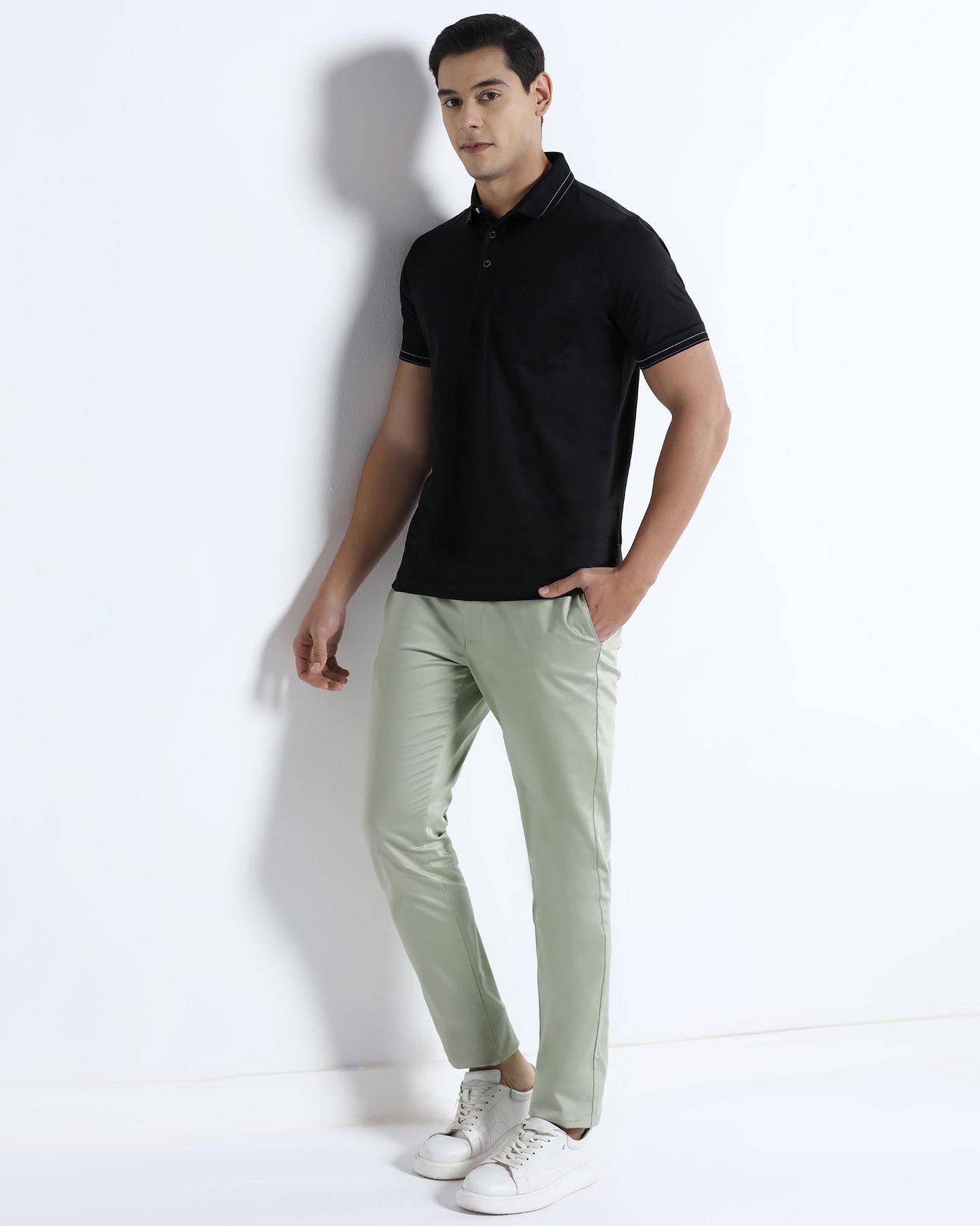 Olive Non Iron Solid Khakis - Cypres