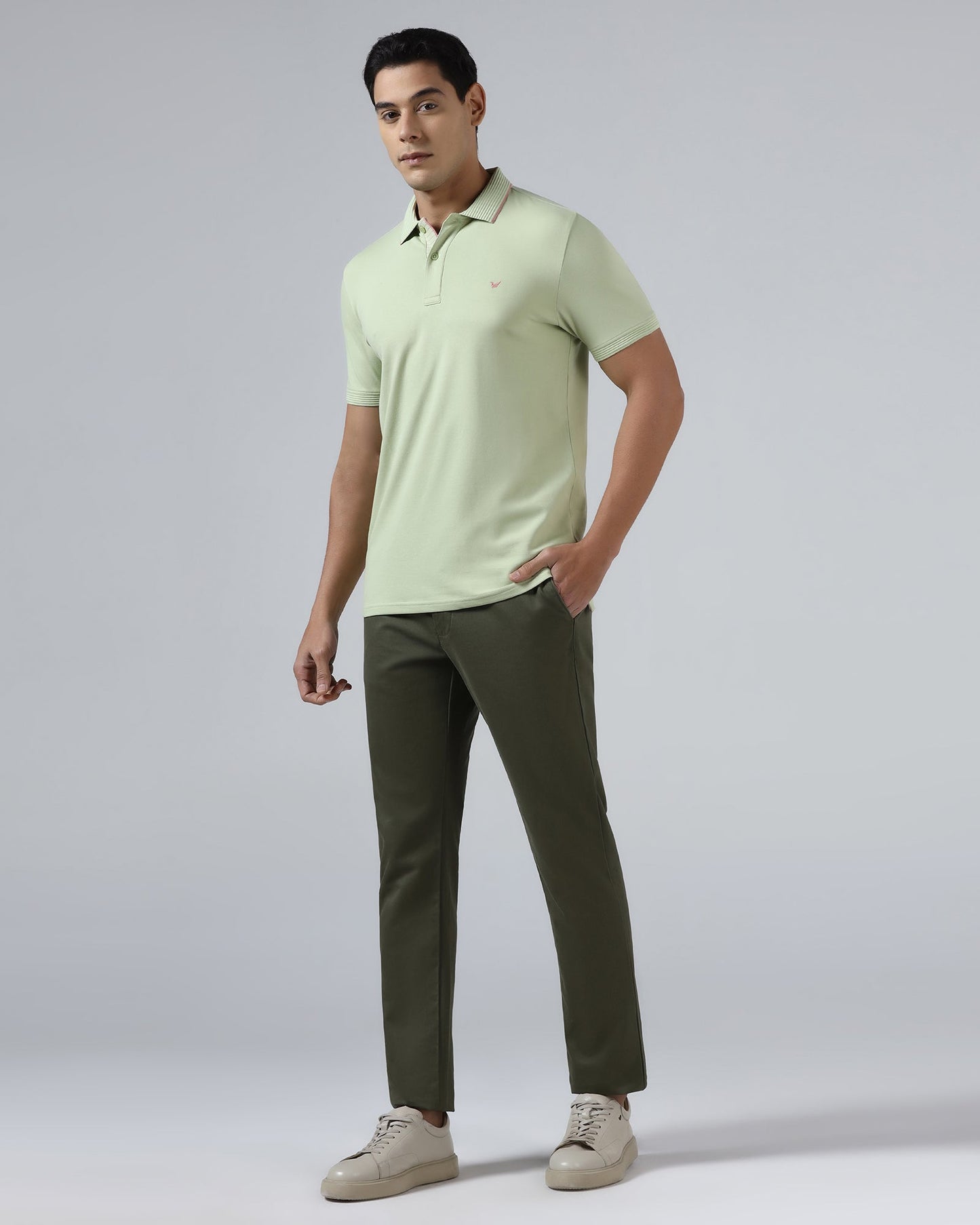 Olive Solid Khakis - Pine