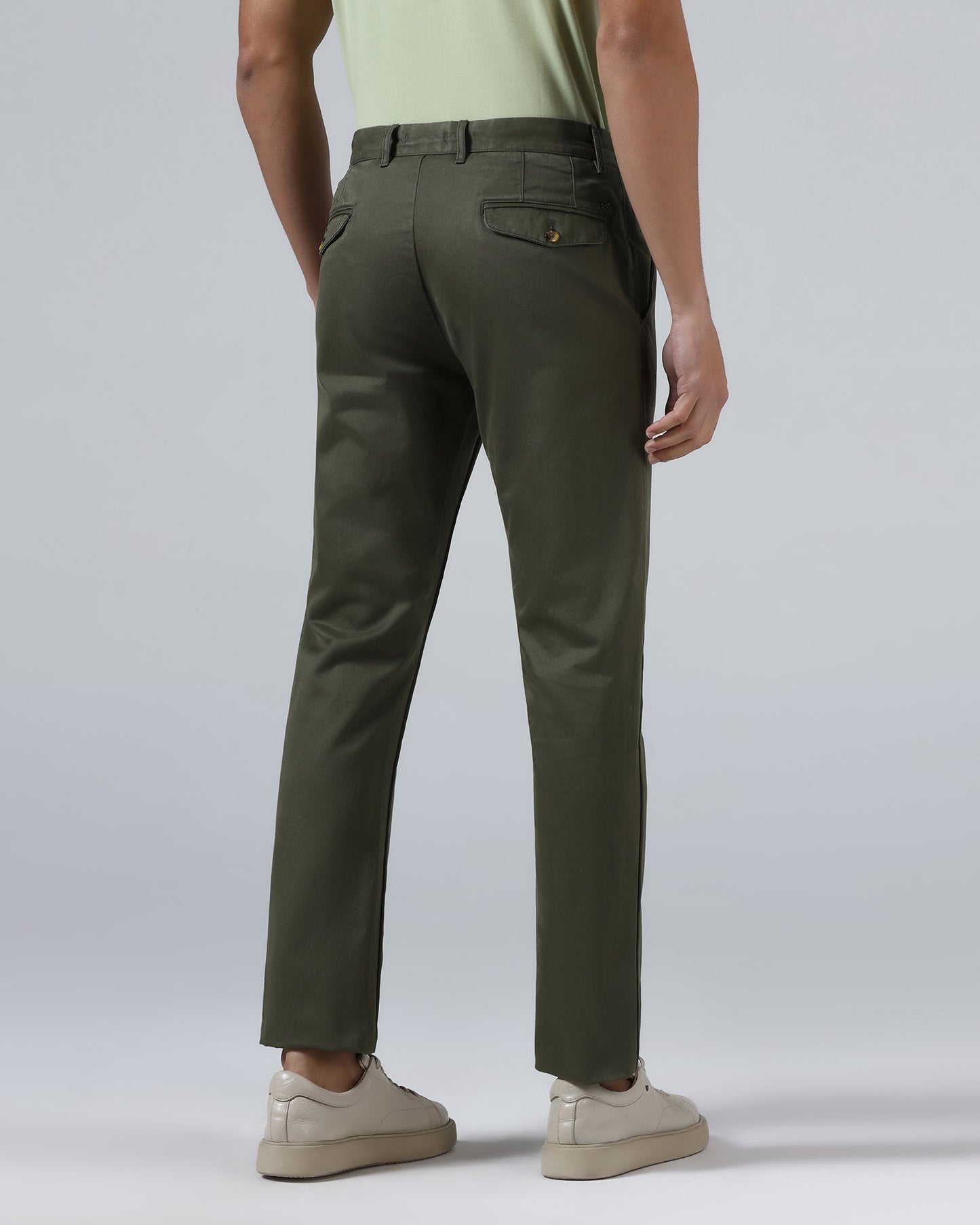 Olive Solid Khakis - Pine
