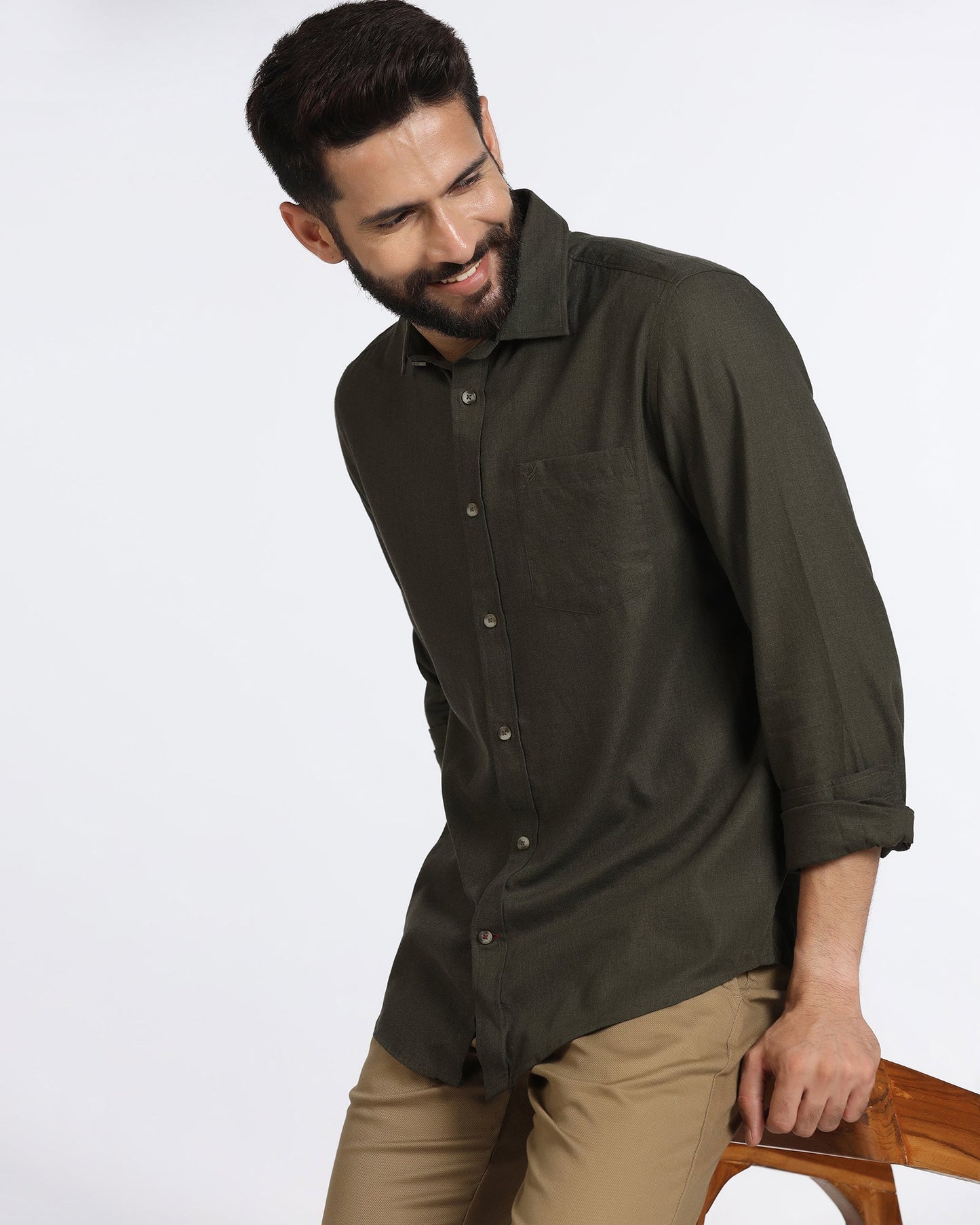 Olive Solid Shirt - Lenox