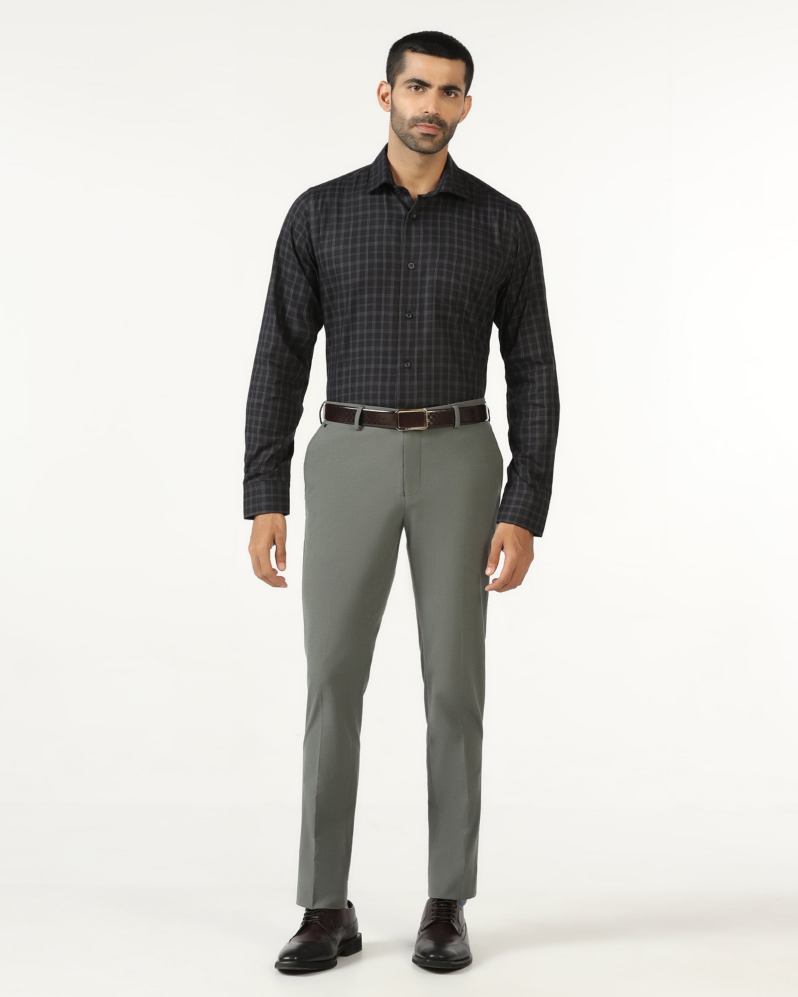 Olive Solid Trouser - Johny