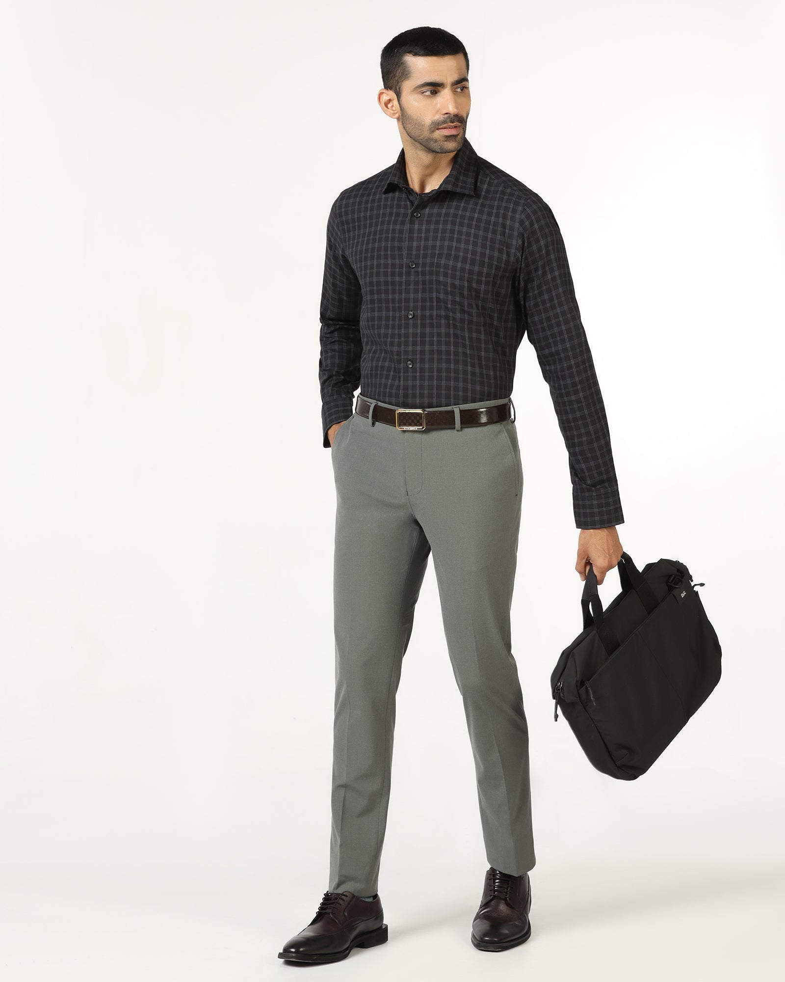 Olive Solid Trouser - Johny