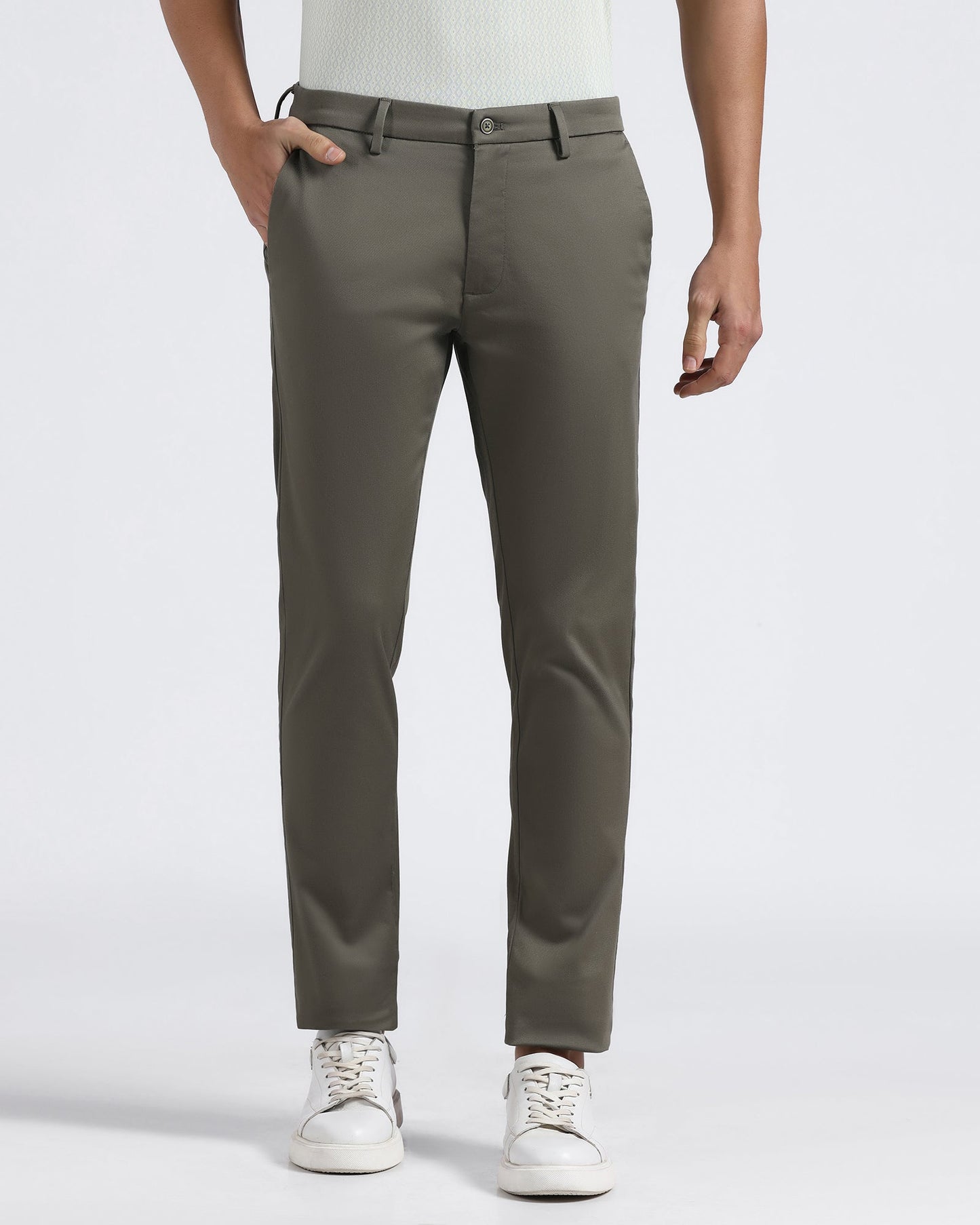 Olive Textured Khakis - Aurea