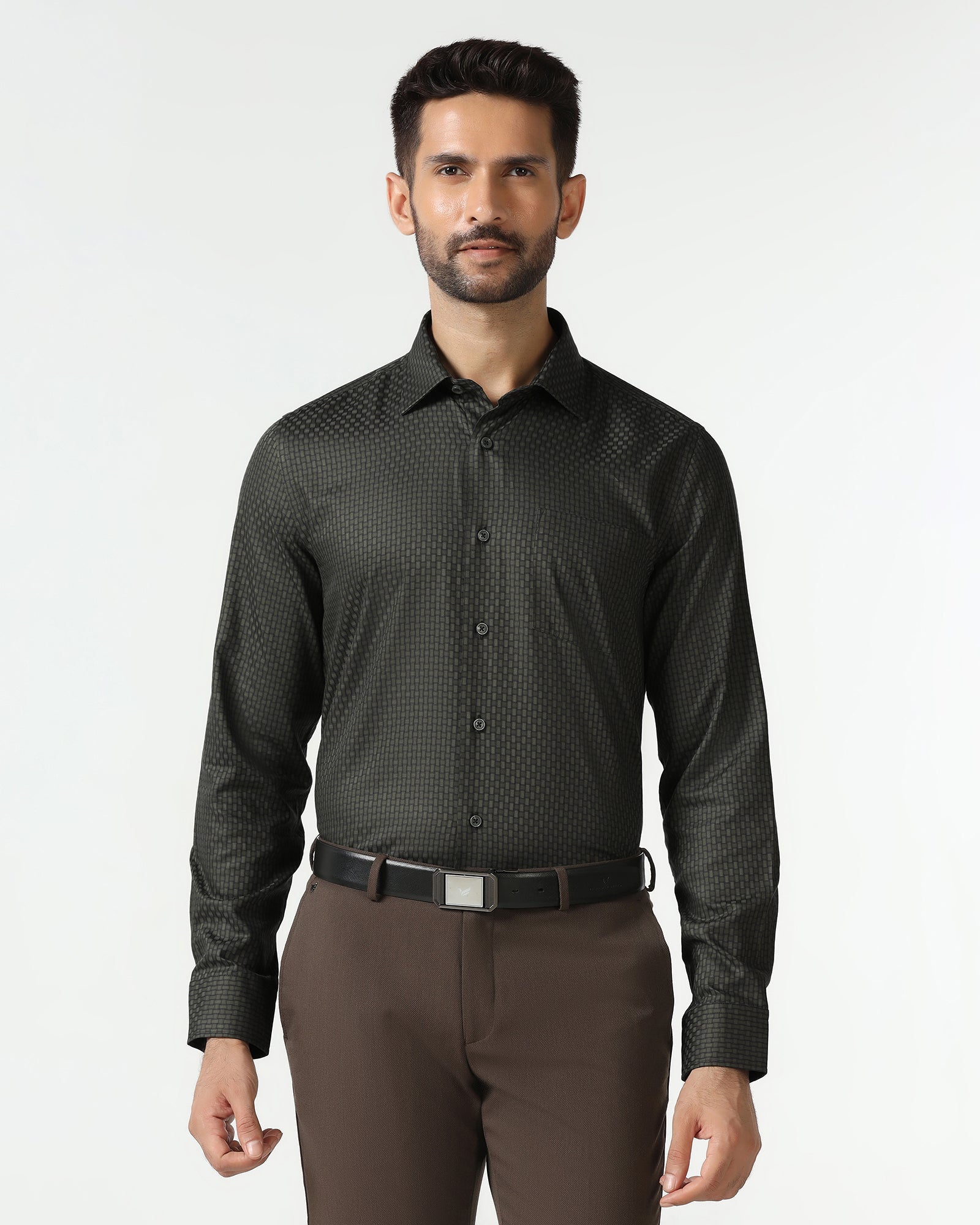 Olive Textured Shirt - Roster