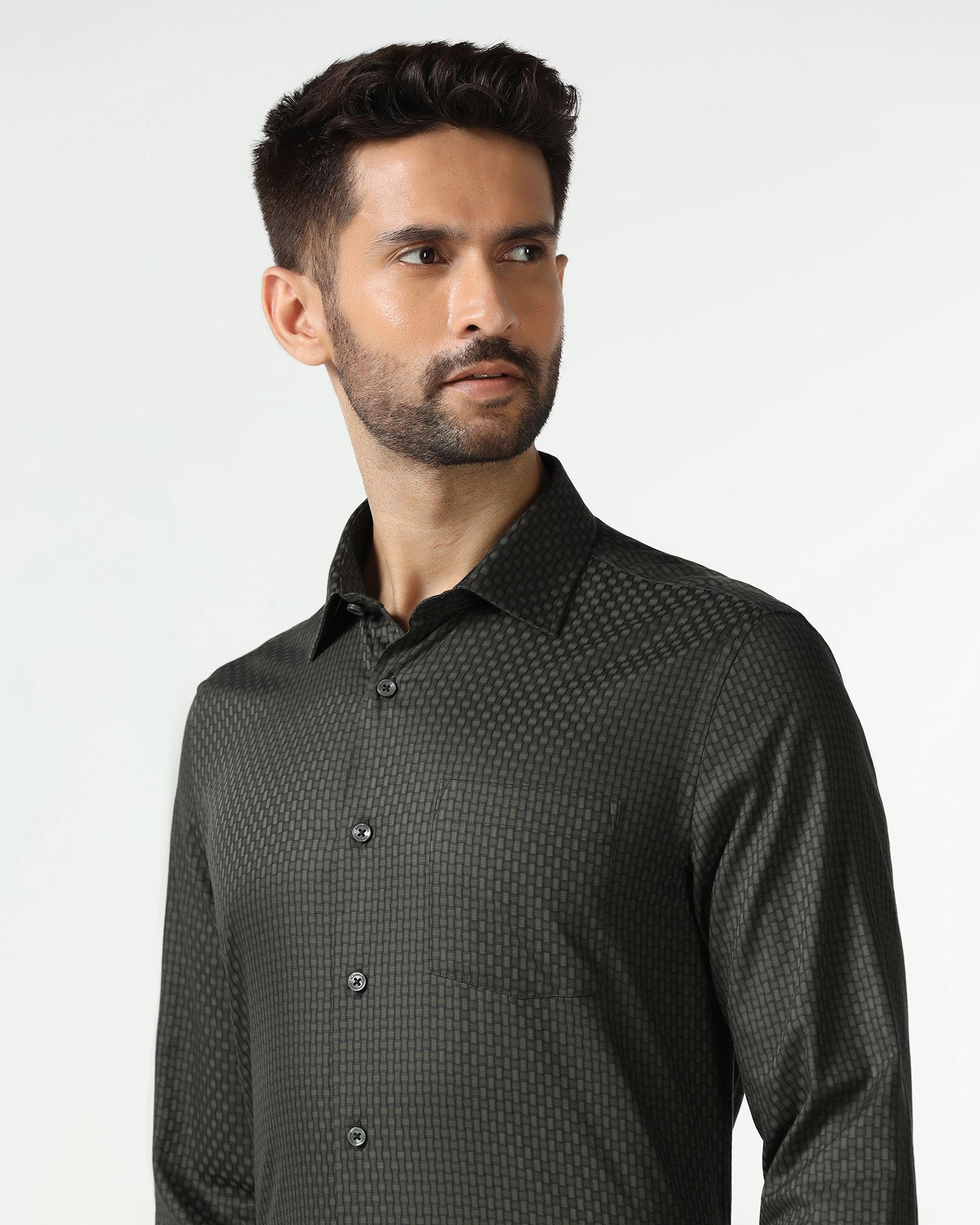 Olive Textured Shirt - Roster
