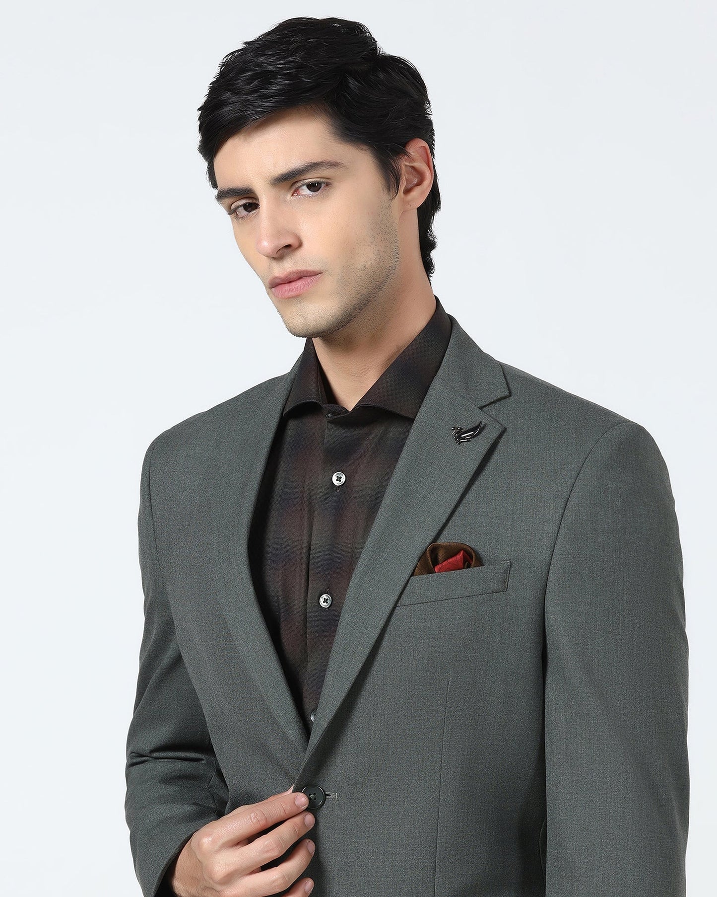 Olive Two Piece Solid Suit - Hedra