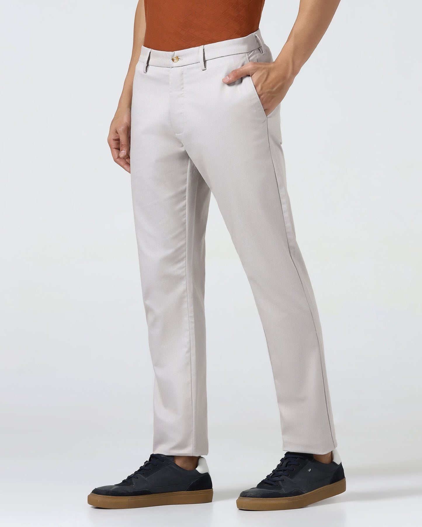 Peach Non Iron Textured Khaki - Poplar