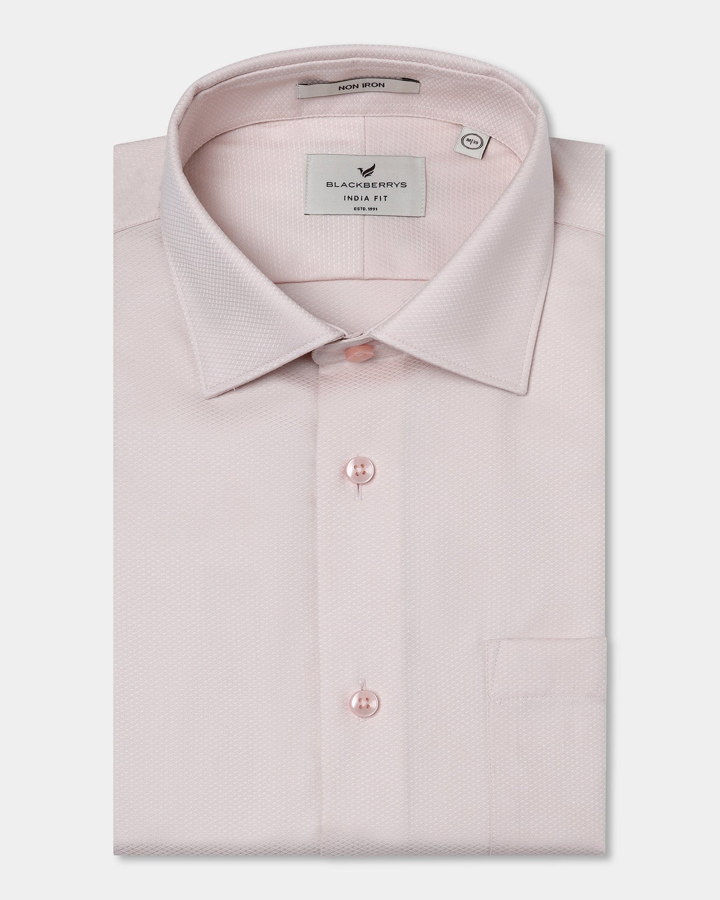 Peach Non Iron Textured Shirt - P31